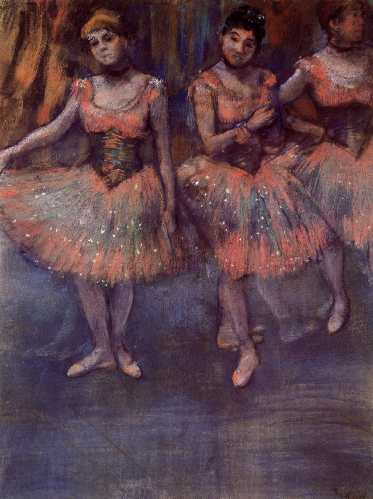 Three Dancers before Exercise by Edgar Degas