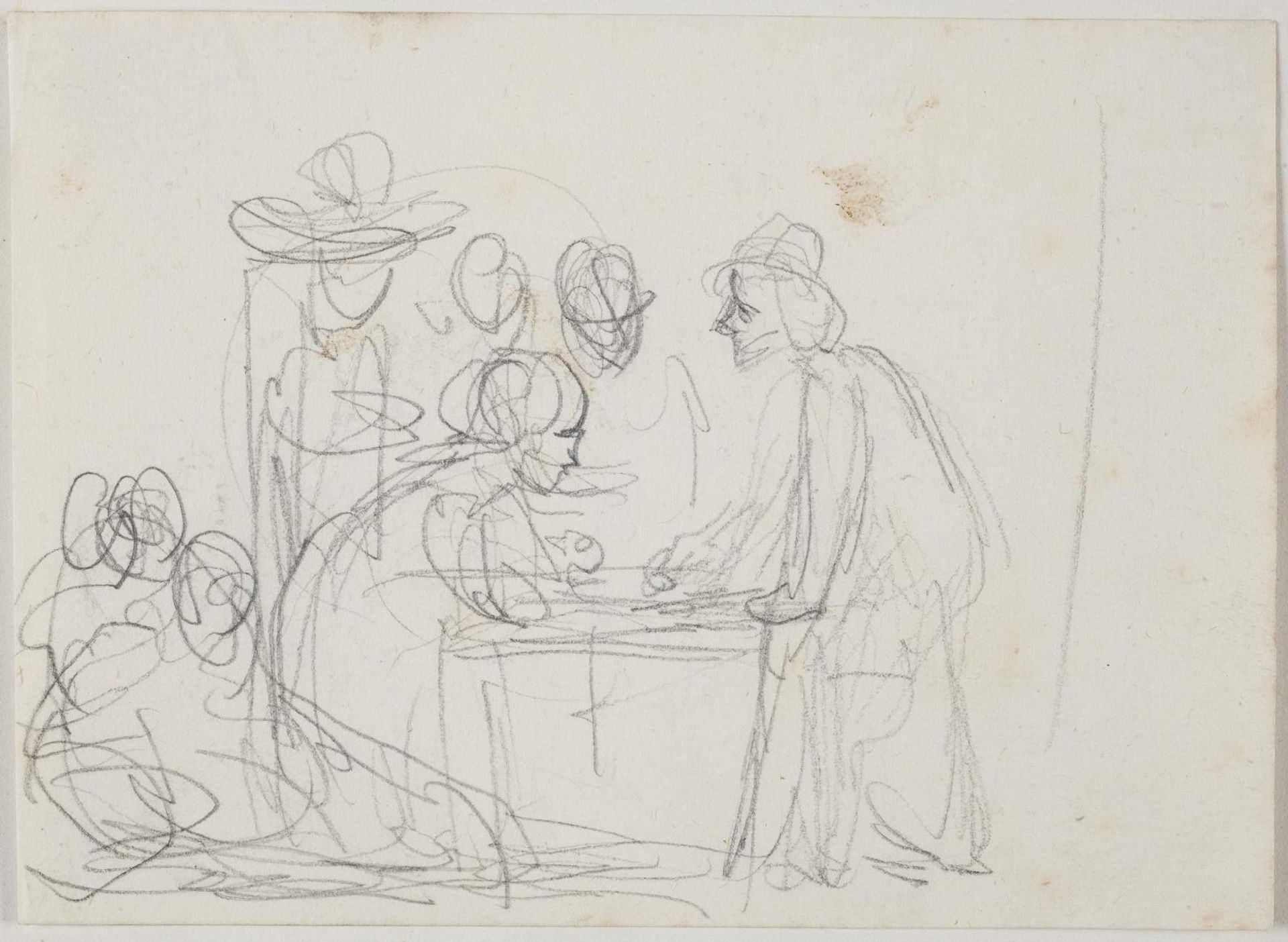 Studie til "Brevskriveren og Pigen" by Ernst Meyer