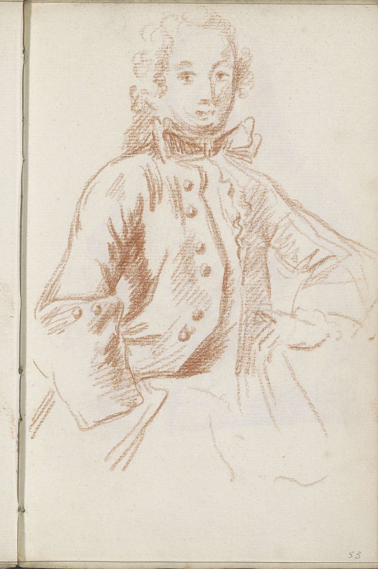 Staande man met de hand op de heup by Petrus Johannes van Reysschoot