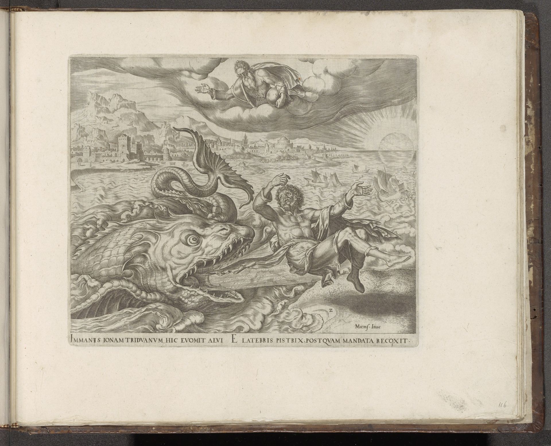 De vis spuwt Jona uit op het land by Philips Galle