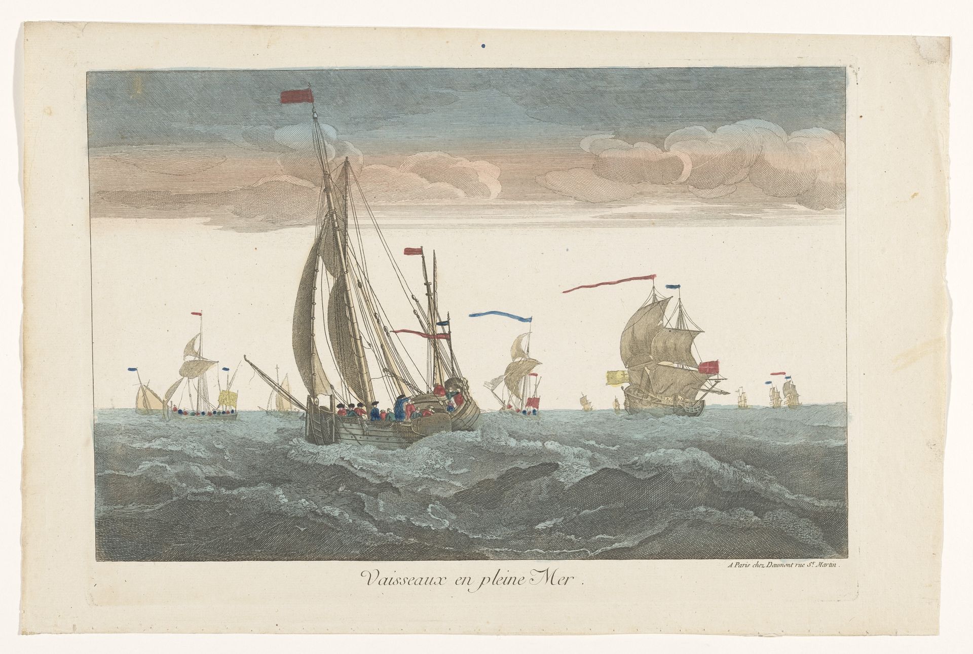 Zeegezicht met schepen op open zee by Jean-François Daumont