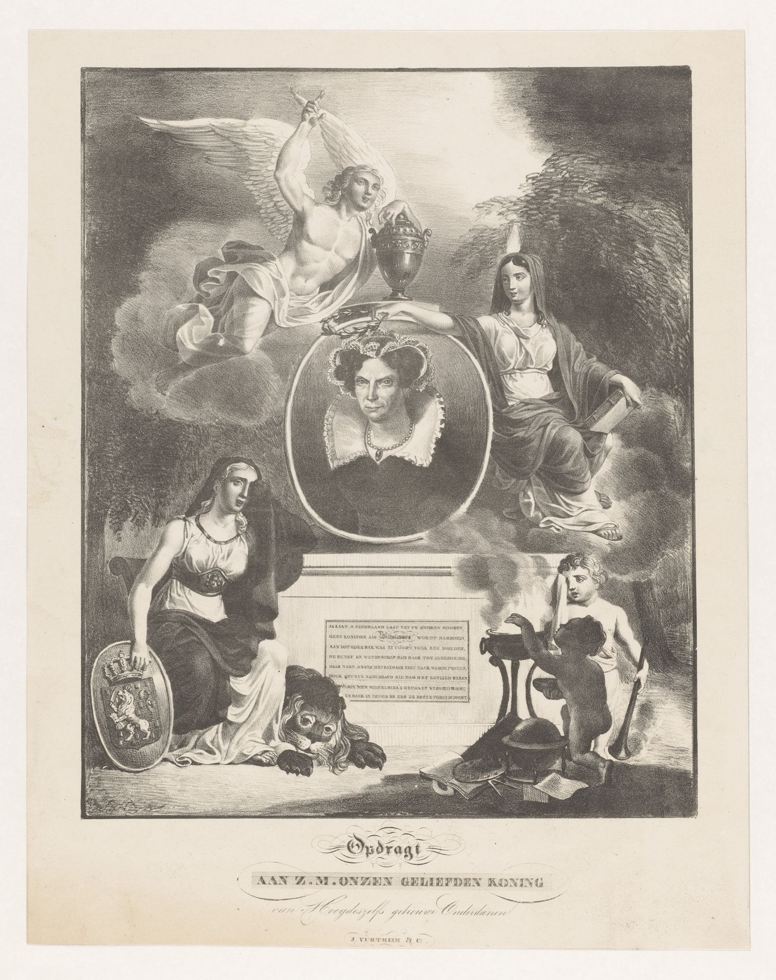 Allegorisch grafmonument voor Wilhelmina van Pruisen by Johannes Steyn