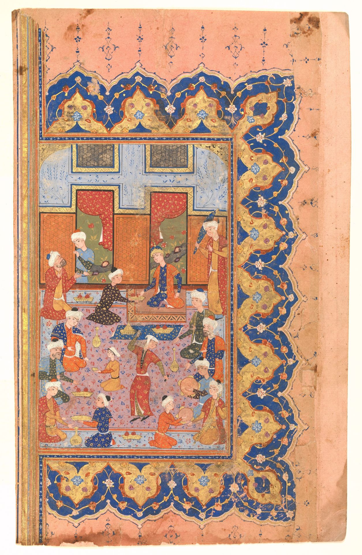 "A Scene of Conviviality at Court", Folio from a Divan (Collected Works) of Mir 'Ali Shir Nava'i by Mir 'Ali Shir Nava'i