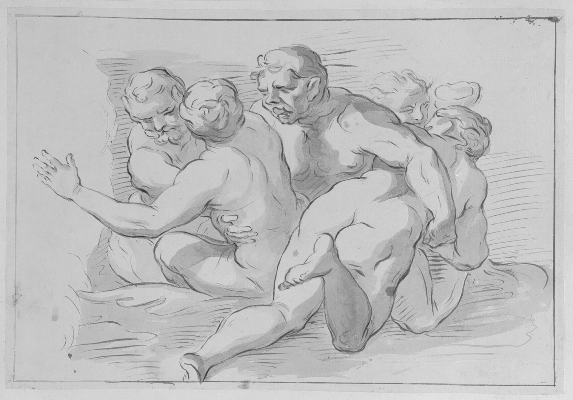 Group of nymphs and satyrs by Domenico Parodi