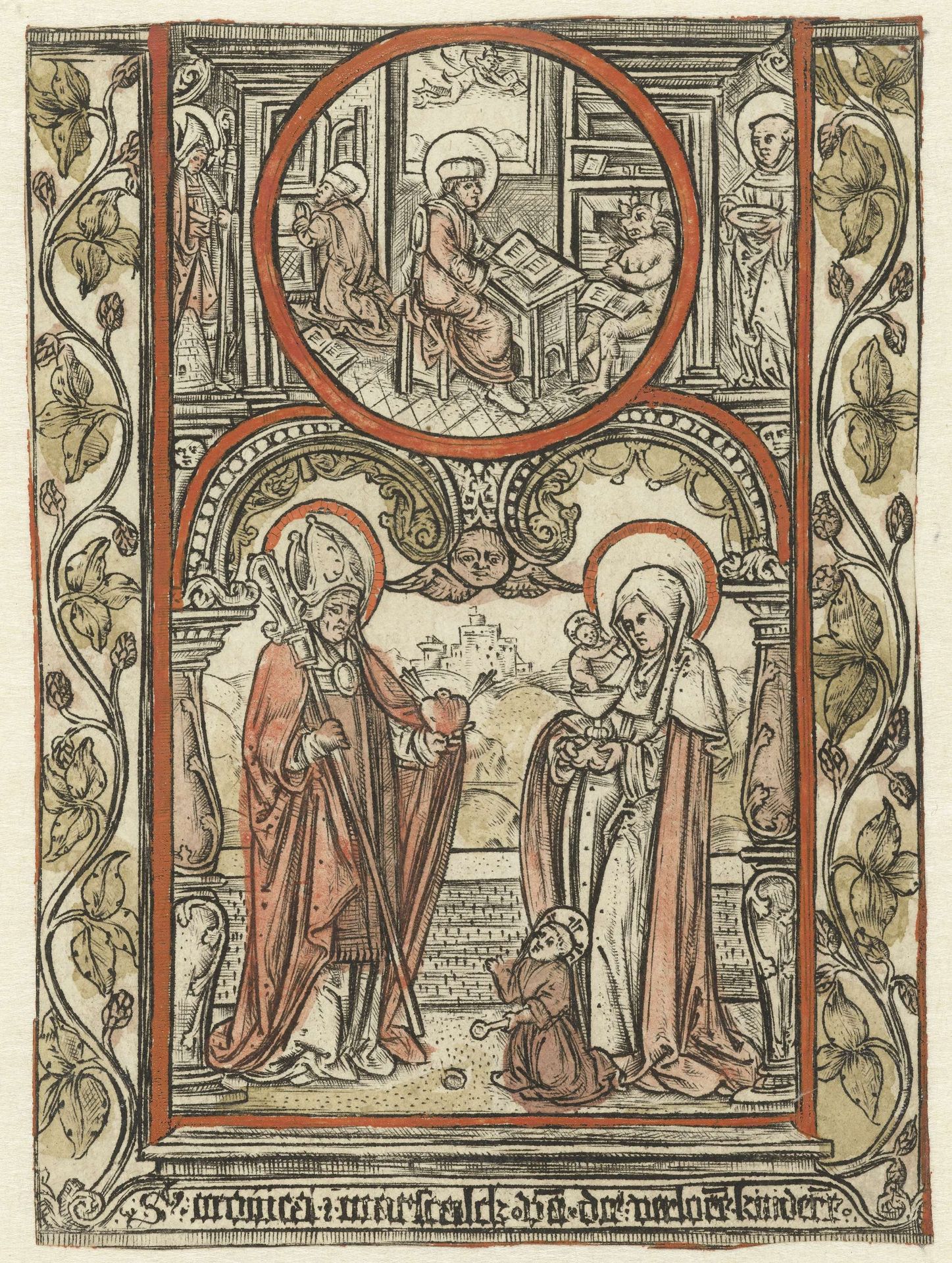 Heilige Augustinus en heilige Monica by Allaert Claesz.