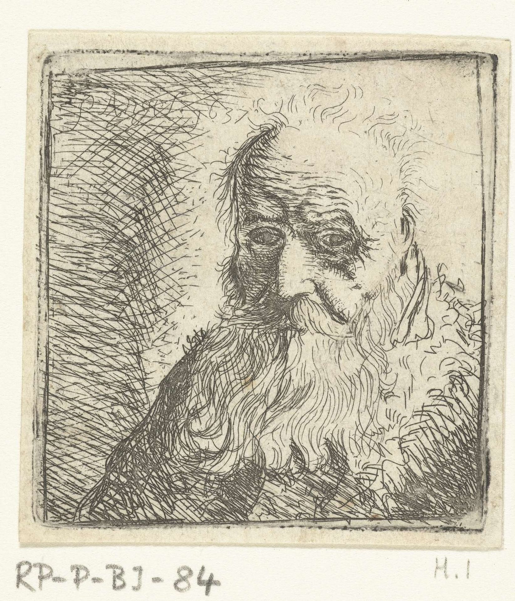 Borstbeeld van een oude man met baard by Philips Angel