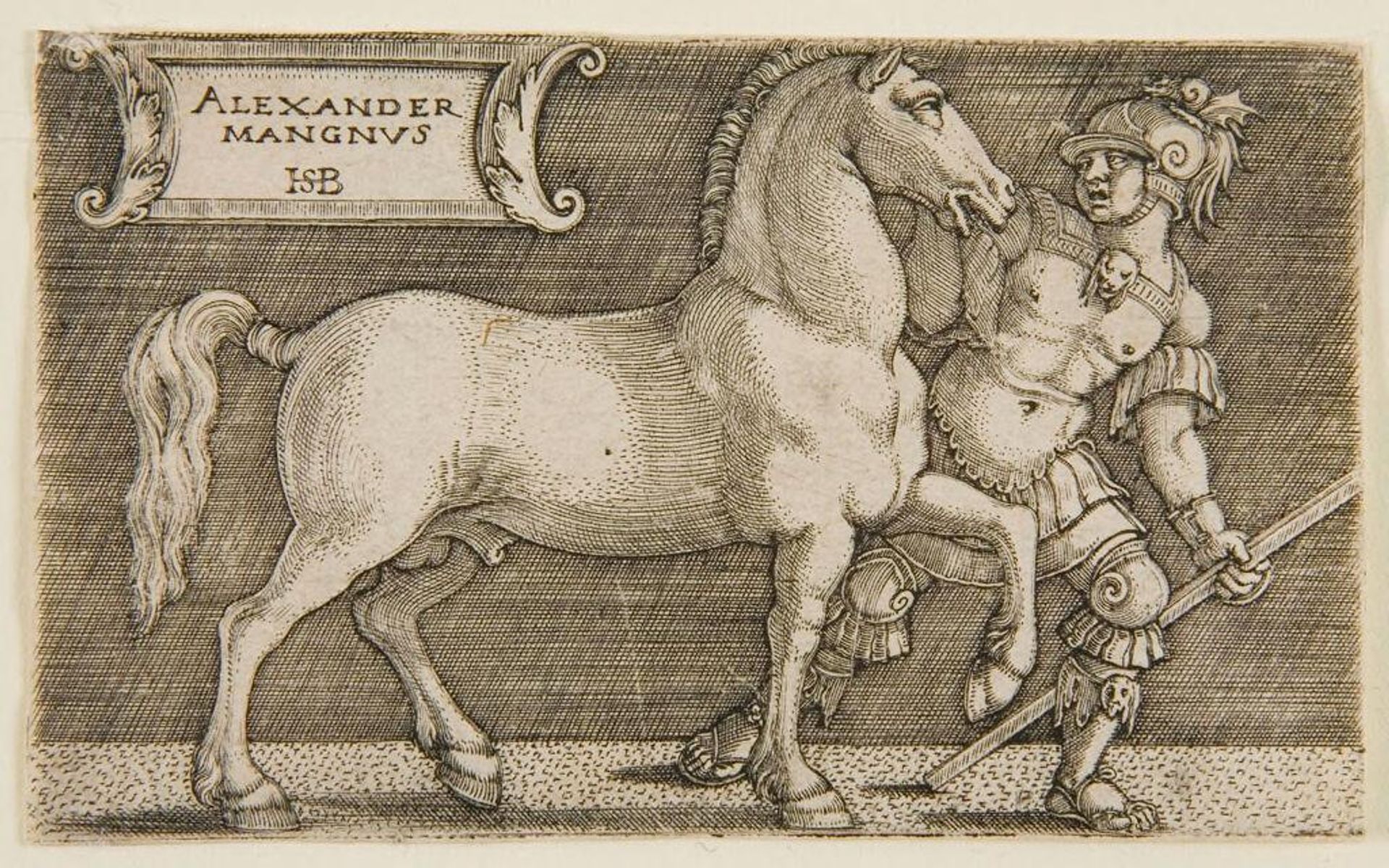 Alexander the Great with His Horse Bucephalus by Sebald Beham
