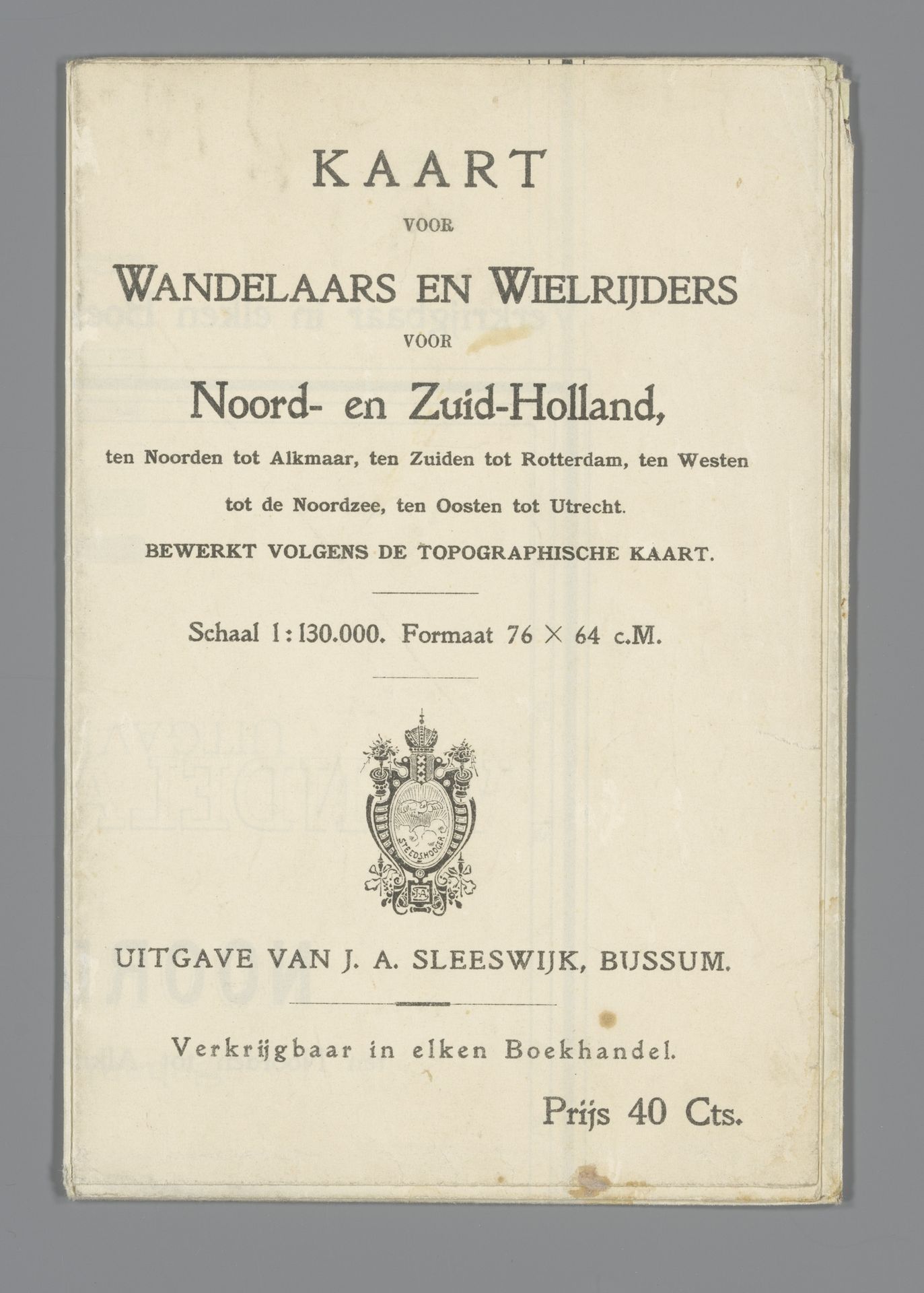 Kaart van Noord- en Zuid-Holland by J. Smulders & Co