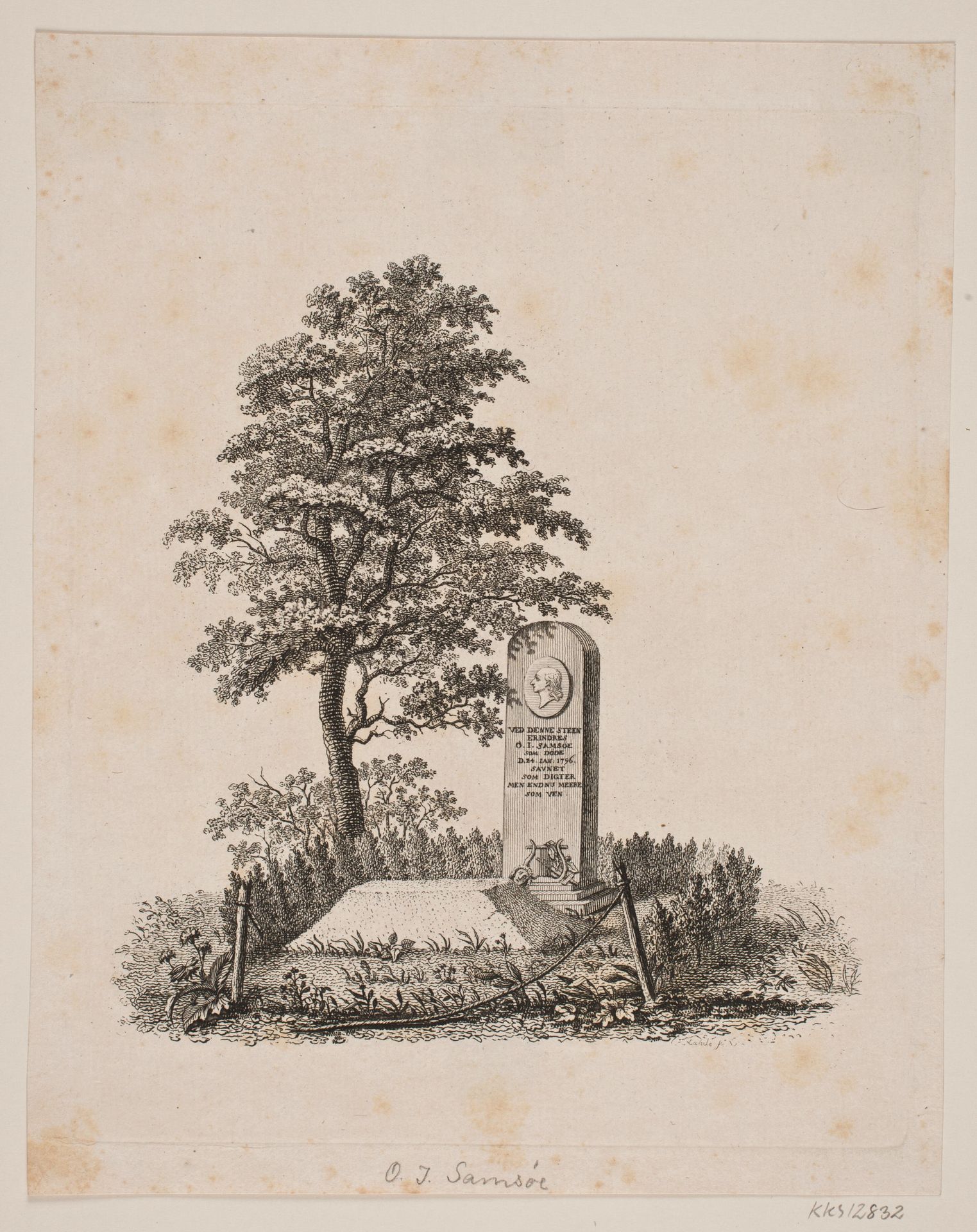 Ole Johan Samsøes Gravminde by Gerhard Ludvig Lahde