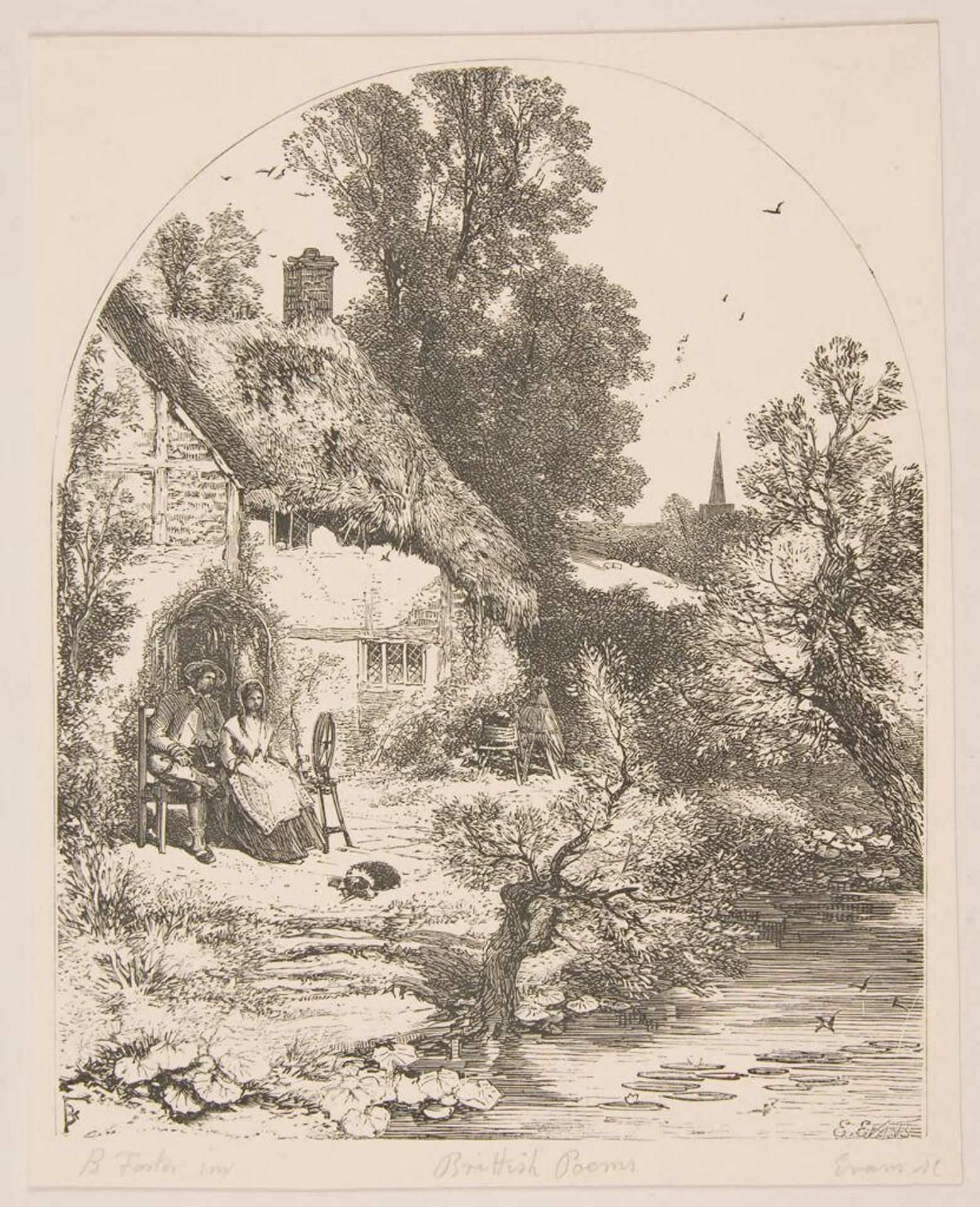 Thatch Roofed Cottage by Edmund William Evans