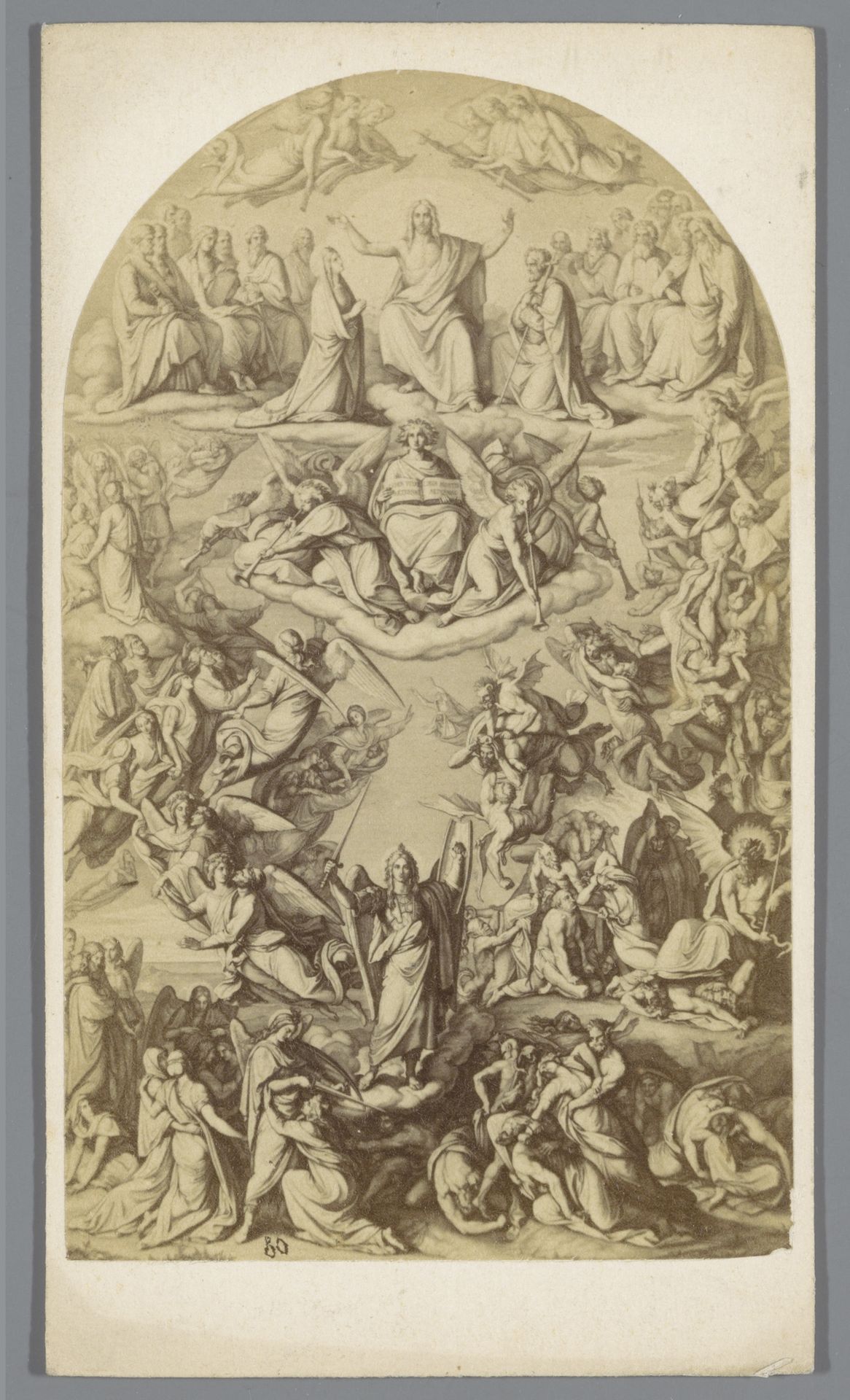 Fotoreproductie van een ontwerp naar het Laatste Oordeel van Peter von Cornelius in de Ludwigskirche, München by Carlo Naya
