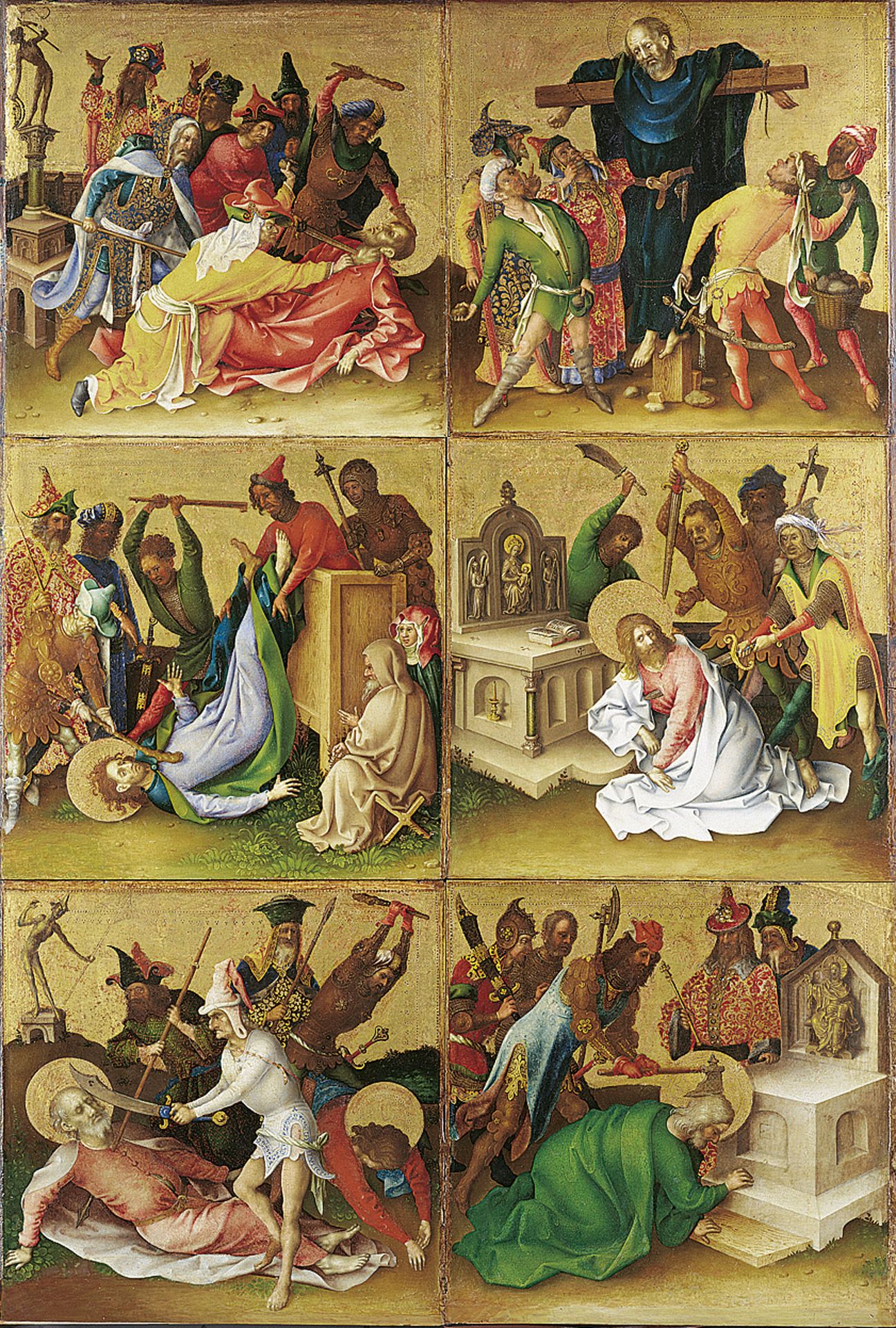 Martyrdom of the Twelve Apostles (Altarpiece for the Church of the Holy Apostles in Cologne, right wing) by Stefan Lochner