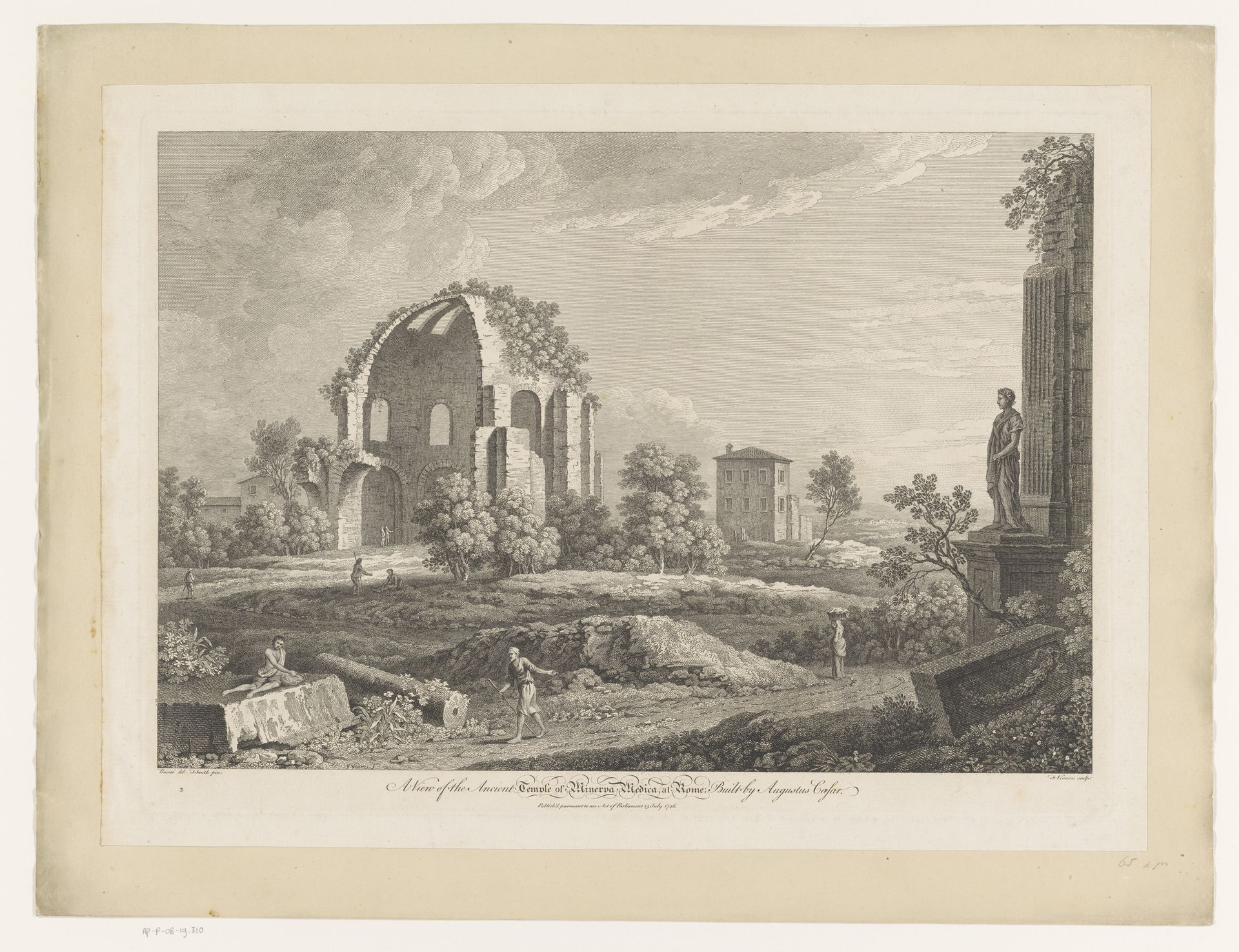 Gezicht op de zogenaamde Tempel van Minerva Medica te Rome by François Vivares