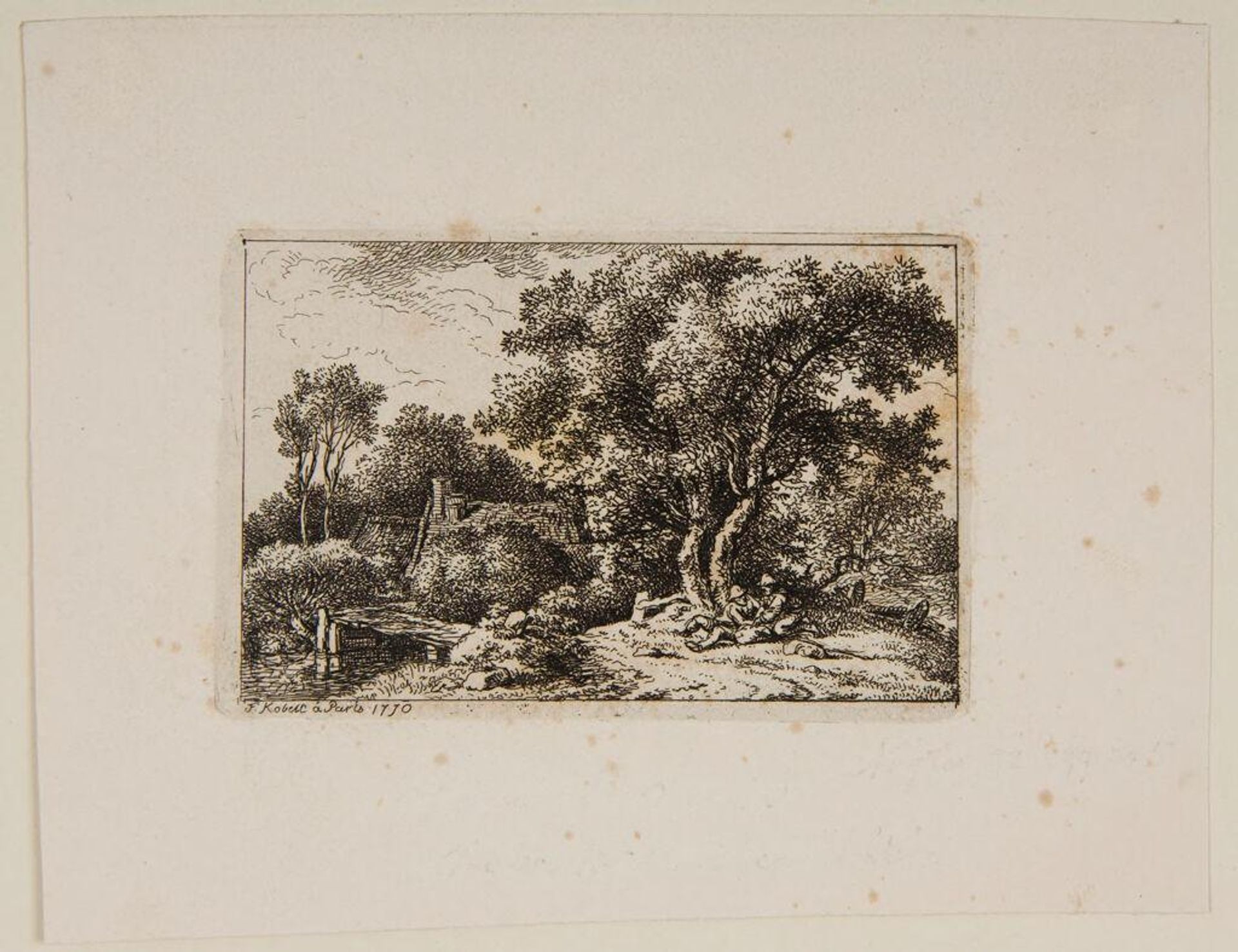 Two Travellers Sitting Under a Tree by Ferdinand Kobell