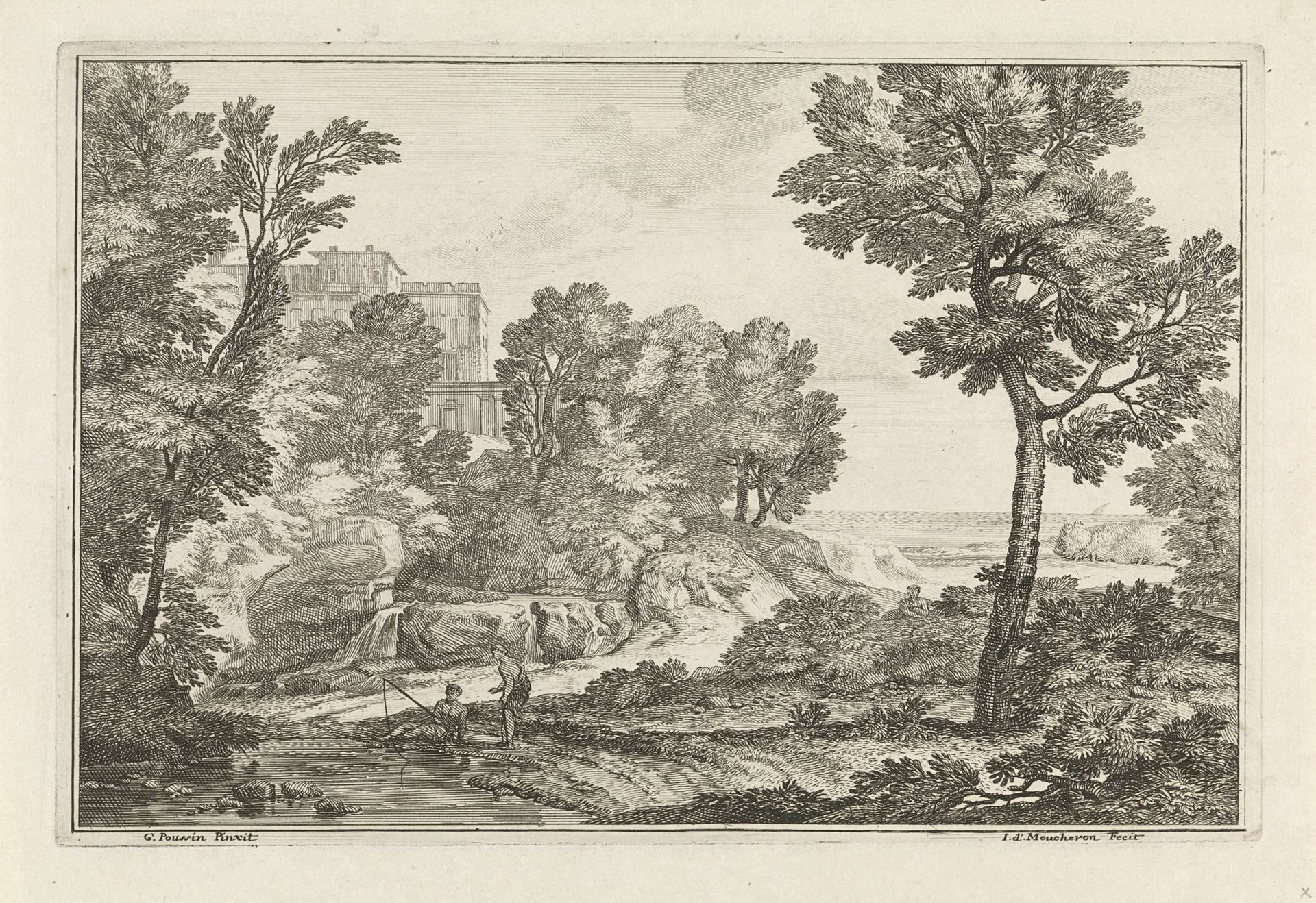 Landschap met een hengelaar by Isaac de Moucheron