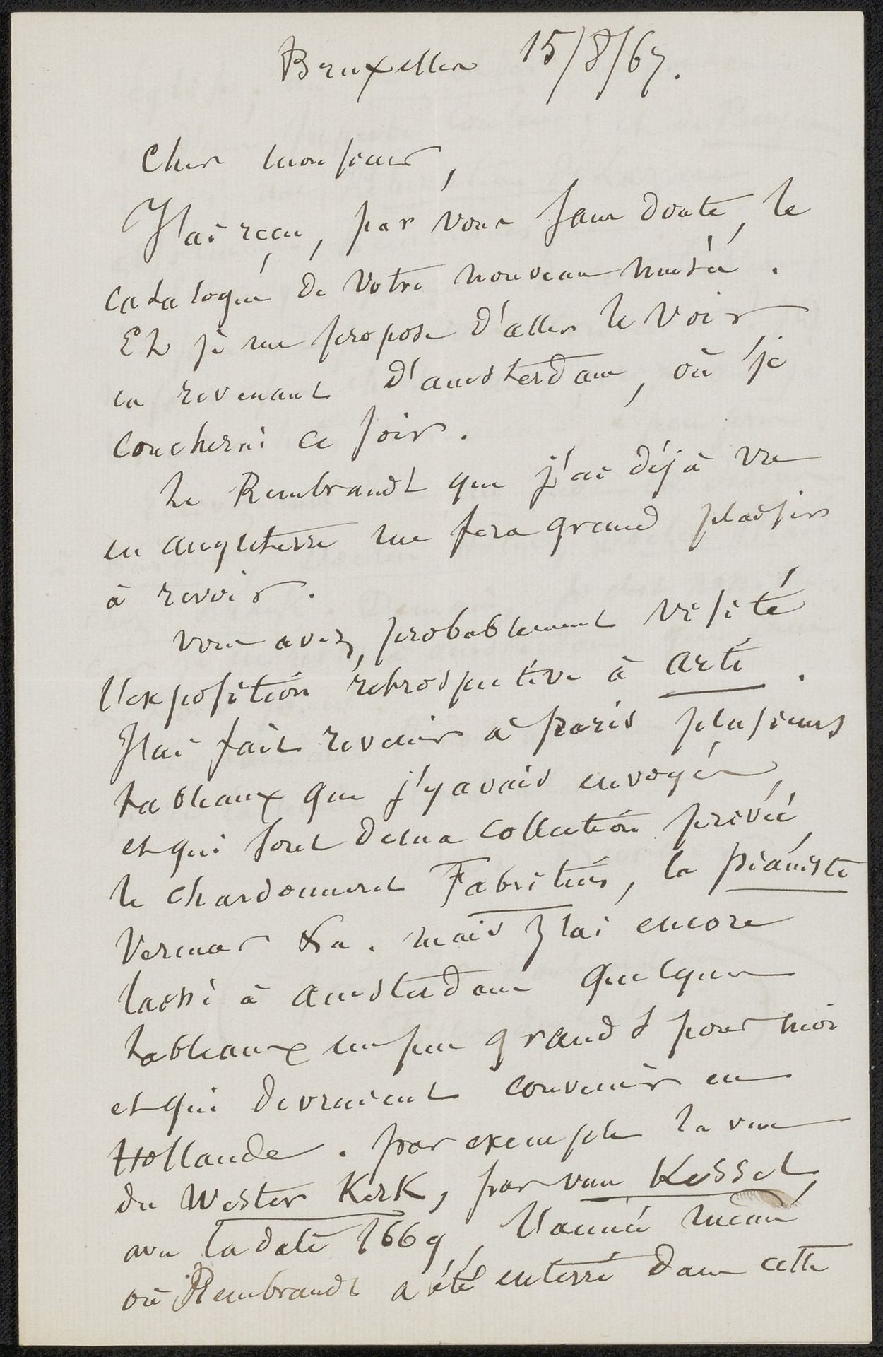 Brief aan Ary Johannes Lamme by Théophile Thoré-Bürger