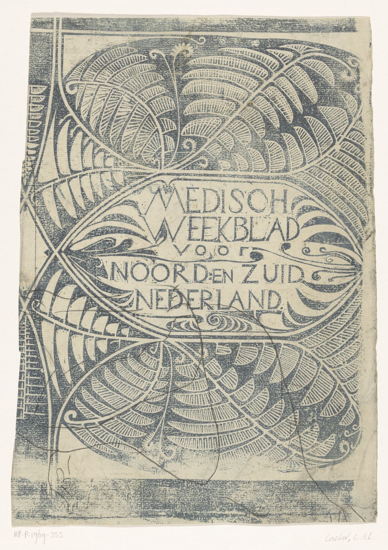 Omslag van het Medisch Weekblad voor Noord- en Zuid-Nederland by Carel Adolph Lion Cachet