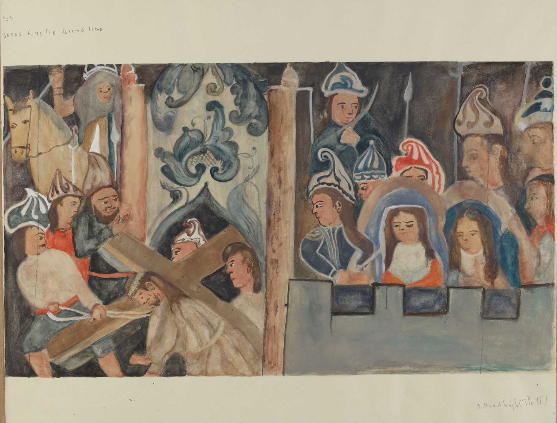 Station of the Cross No. 7: "Jesus Falls the Second Time" by Beulah Bradleigh