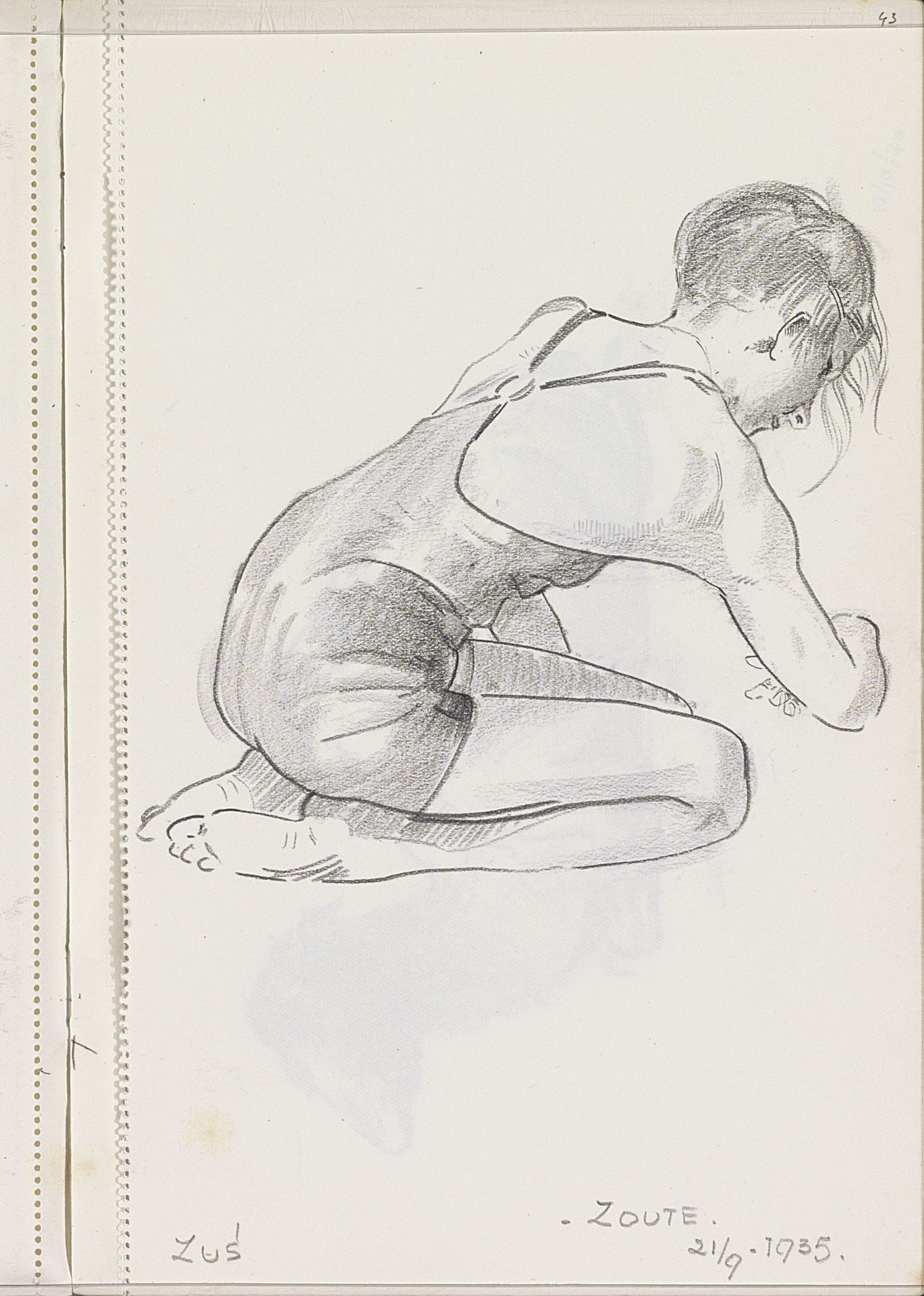 Zus in zwemkleding in Het Zoute by Otto Verhagen