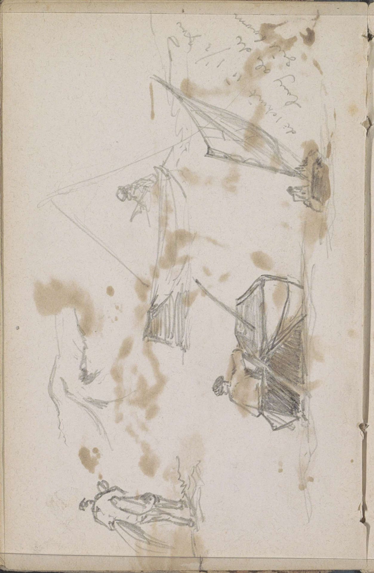 Figuren in zeil-en roeiboten by Johannes Tavenraat