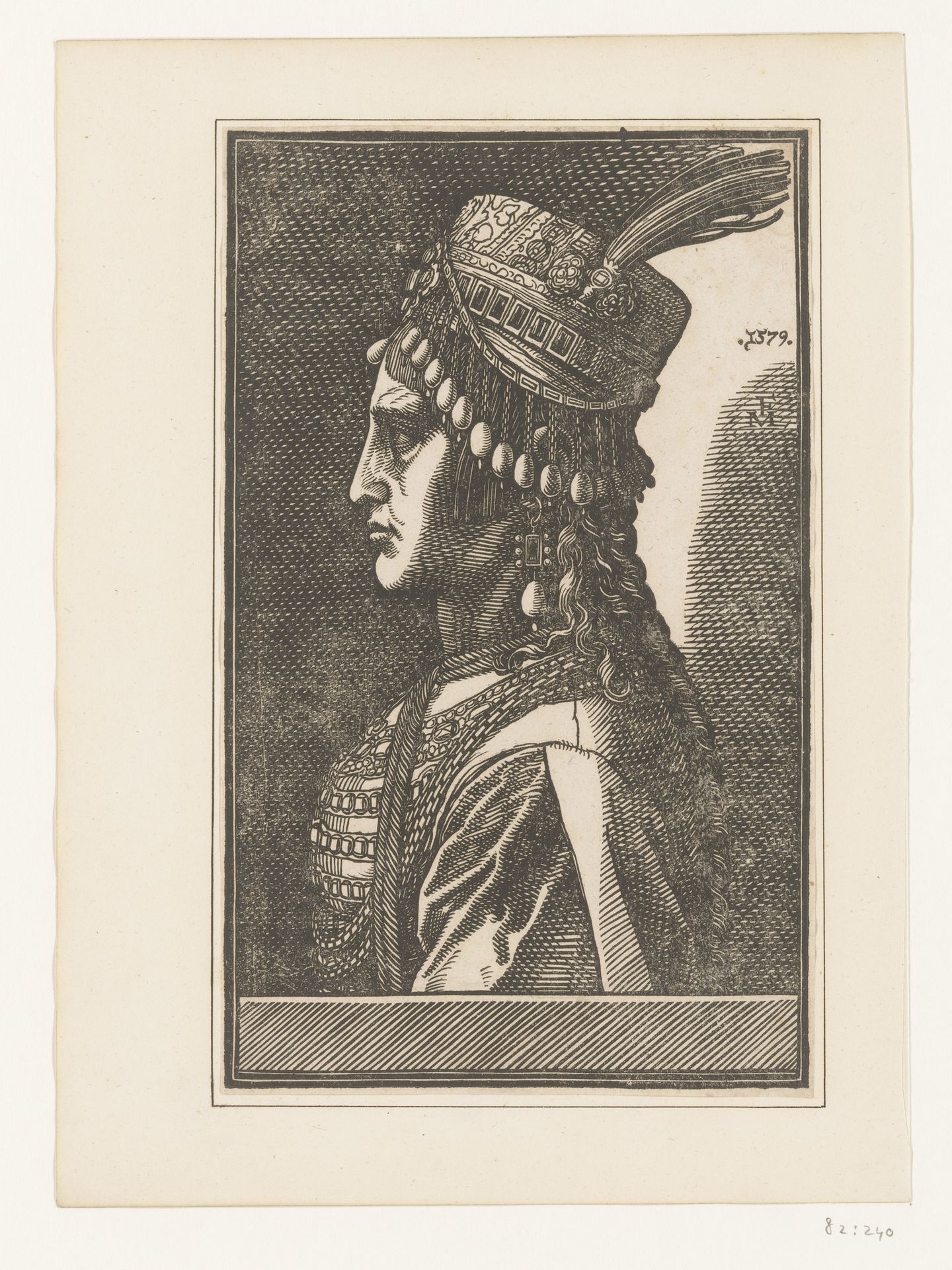 Portret van een onbekende vrouw van een sultan by Melchior Lorck