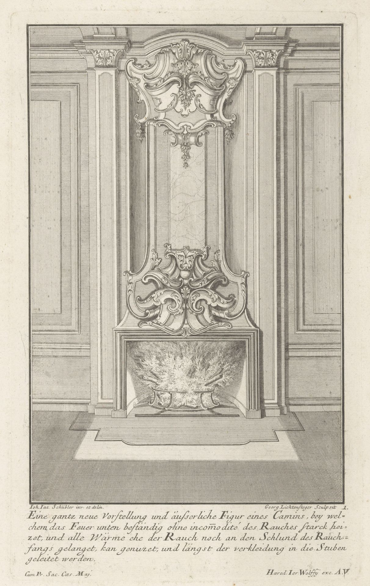 Brandende schouw by Georg Lichtensteger