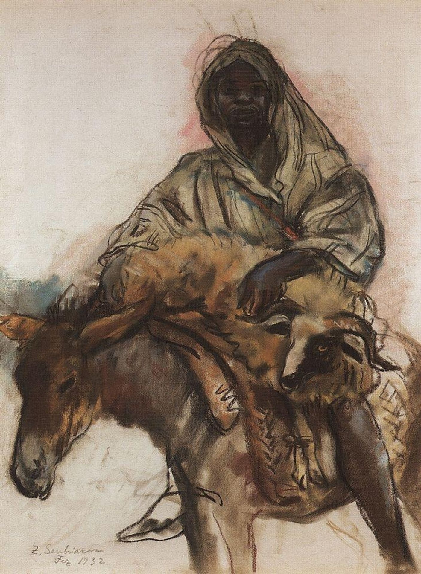 Arab on a donkey by Zinaida Serebriakova
