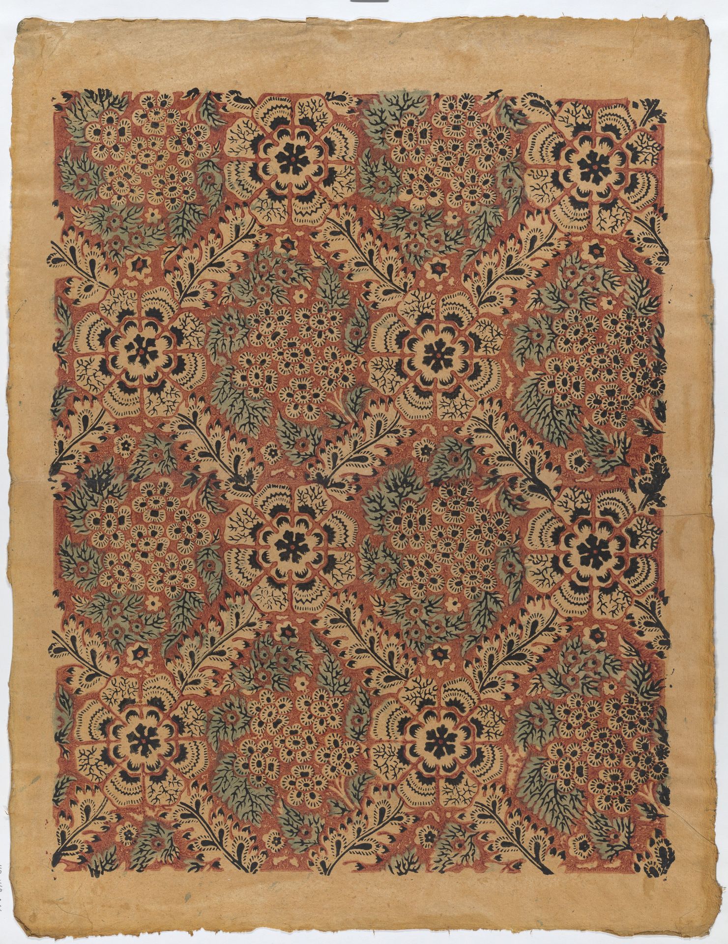 Sheet with overall floral pattern by Anonymous