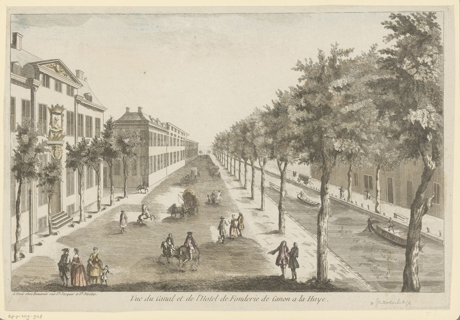 Gezicht op een gracht in Den Haag by Anonymous