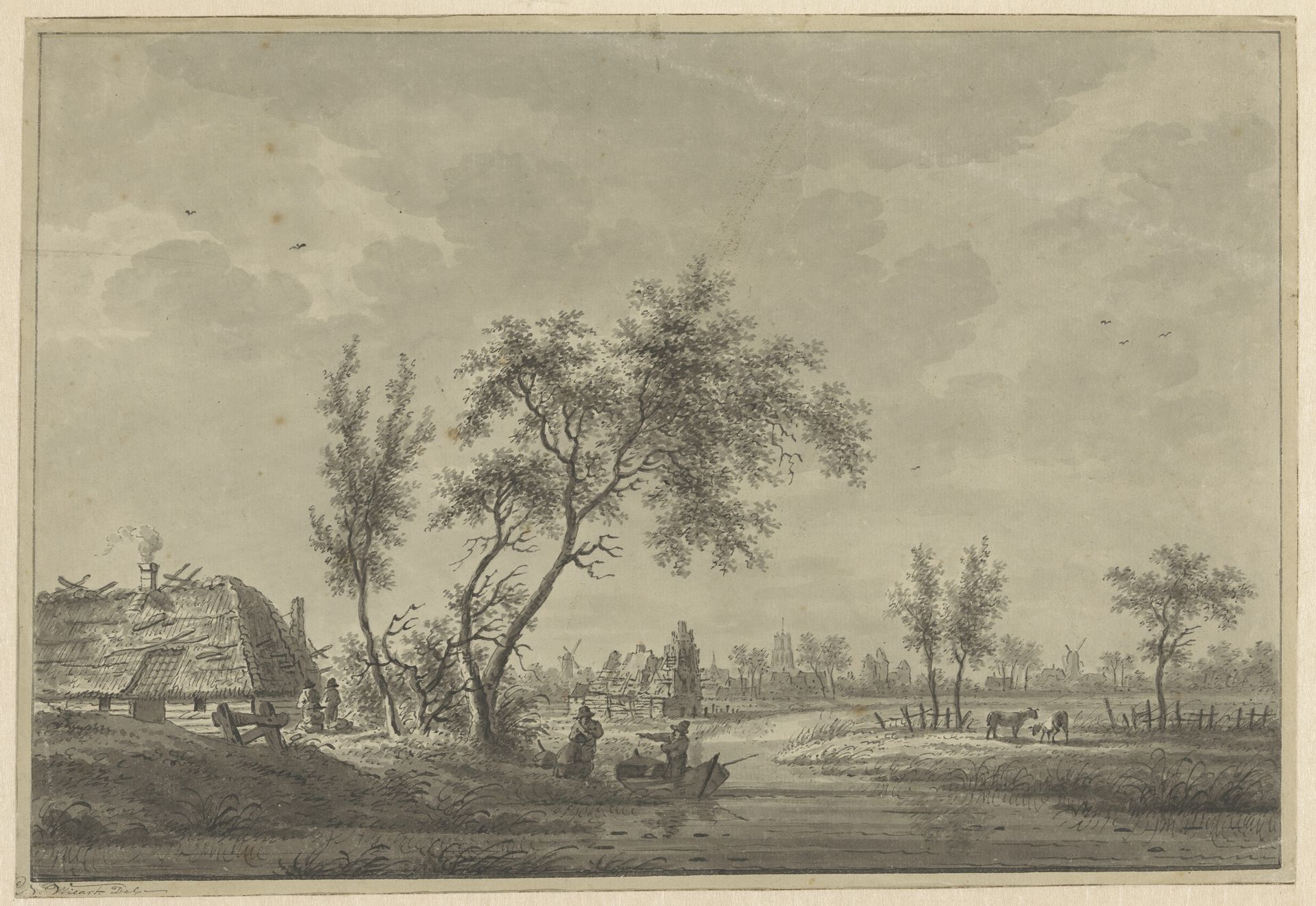Gezicht op Wijk bij Duurstede by Nicolaas Wicart