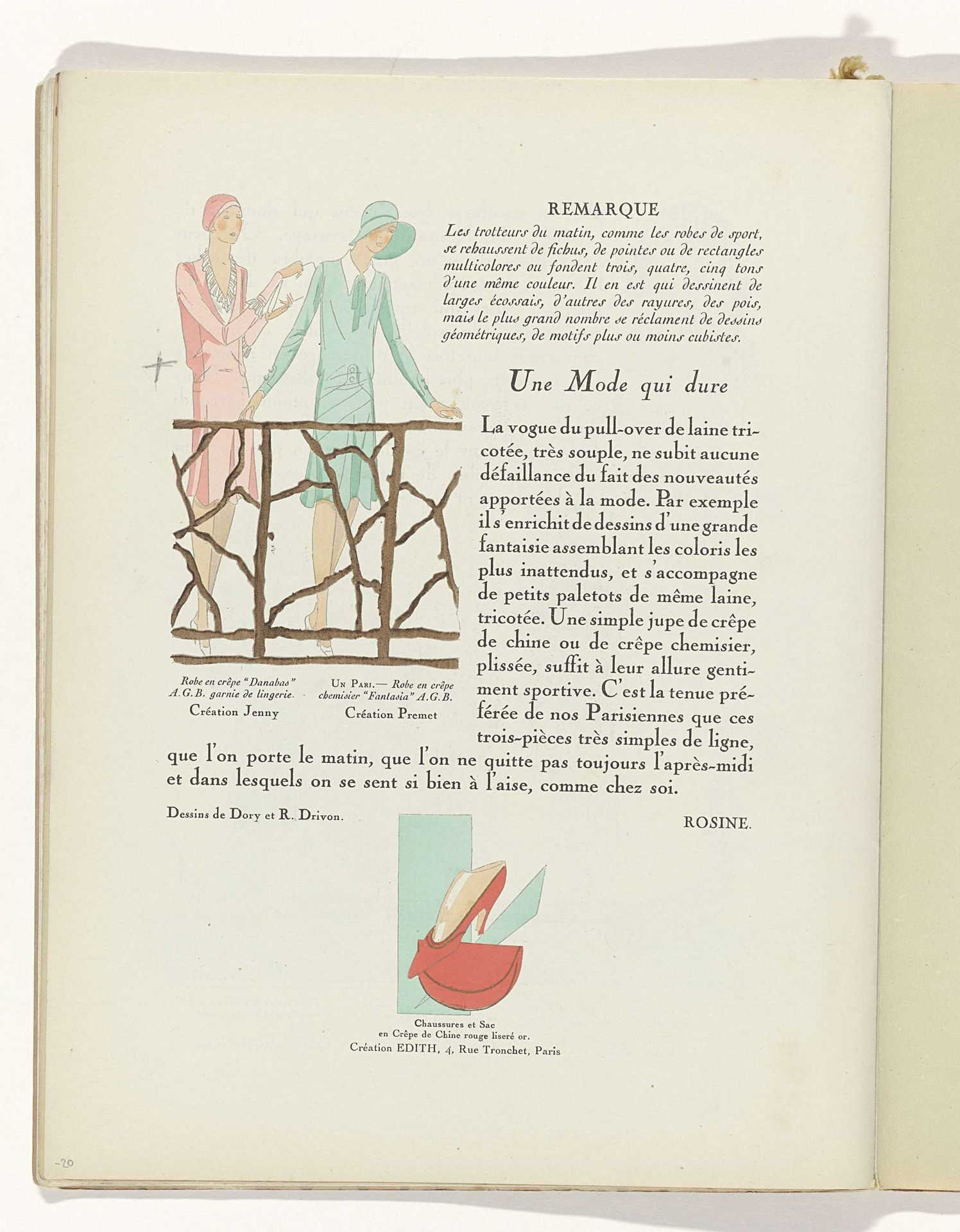 Art - Goût - Beauté, Feuillets de l' élégance féminine, Mai 1929, No. 105, 9e Année, p. 21 by R. Drivon