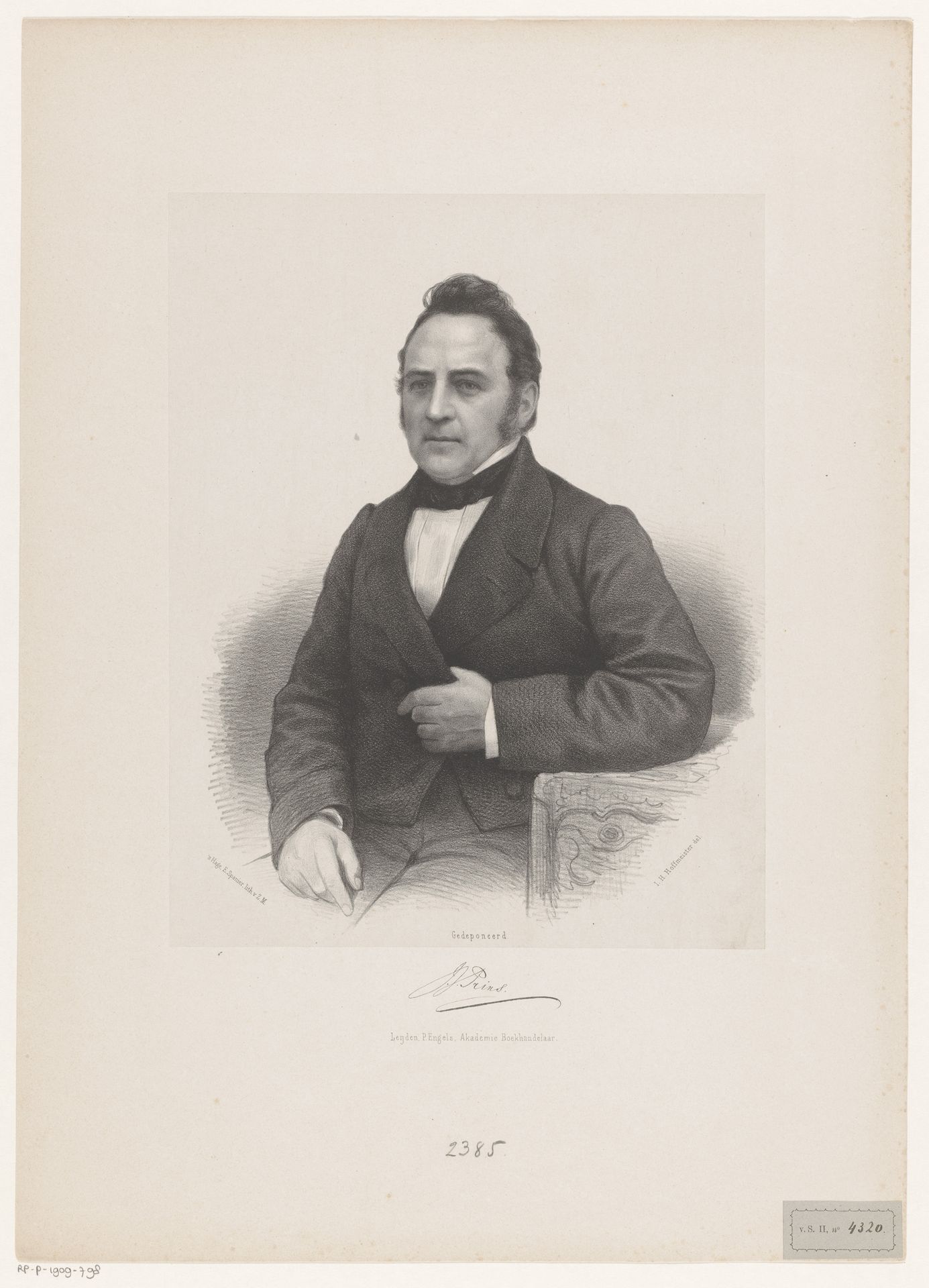 Portret van Johannes Jacobus Prins by Johan Hendrik Hoffmeister