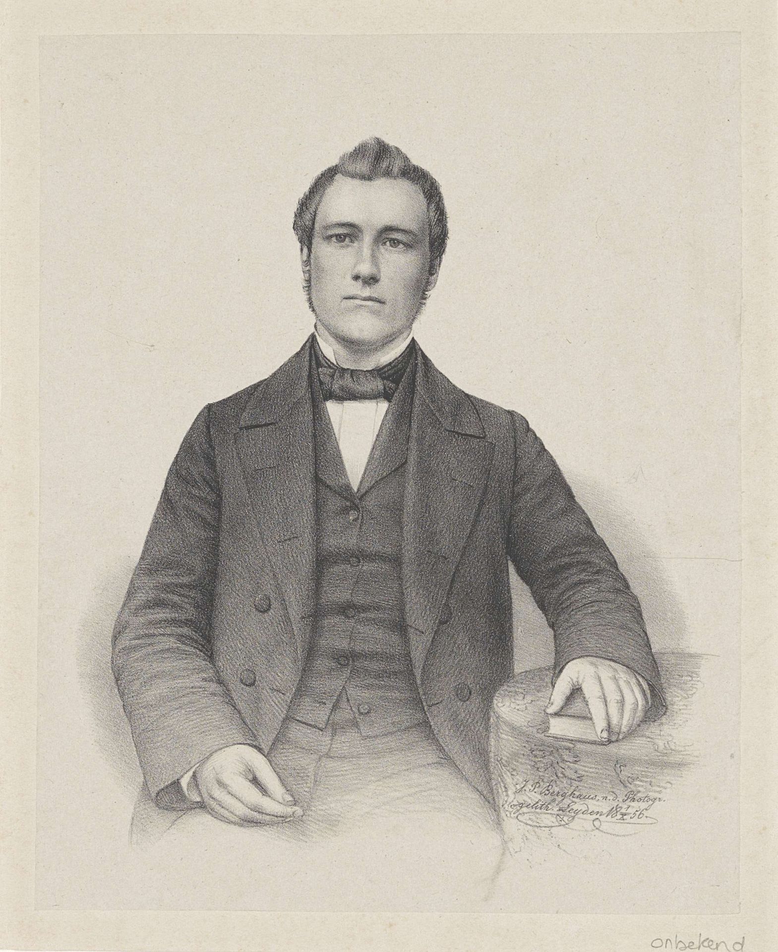 Portret van een onbekende man by Johann Peter Berghaus