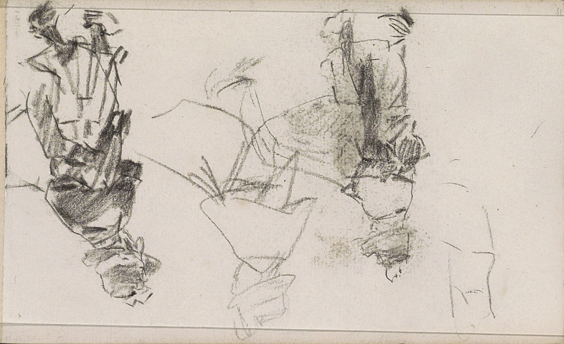 Studies van een meisje met hoed by Isaac Israels