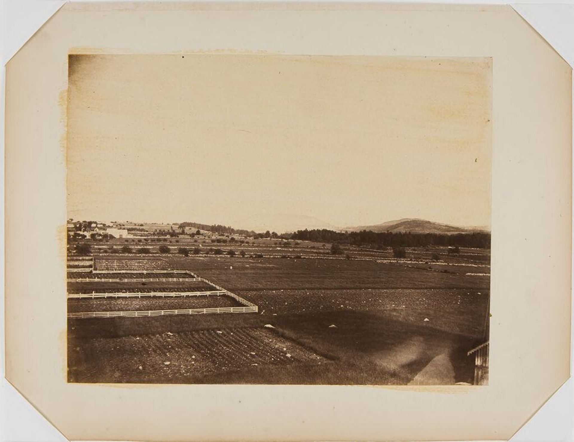 Untitled (view of fields and White Mountains) by John Adams Whipple
