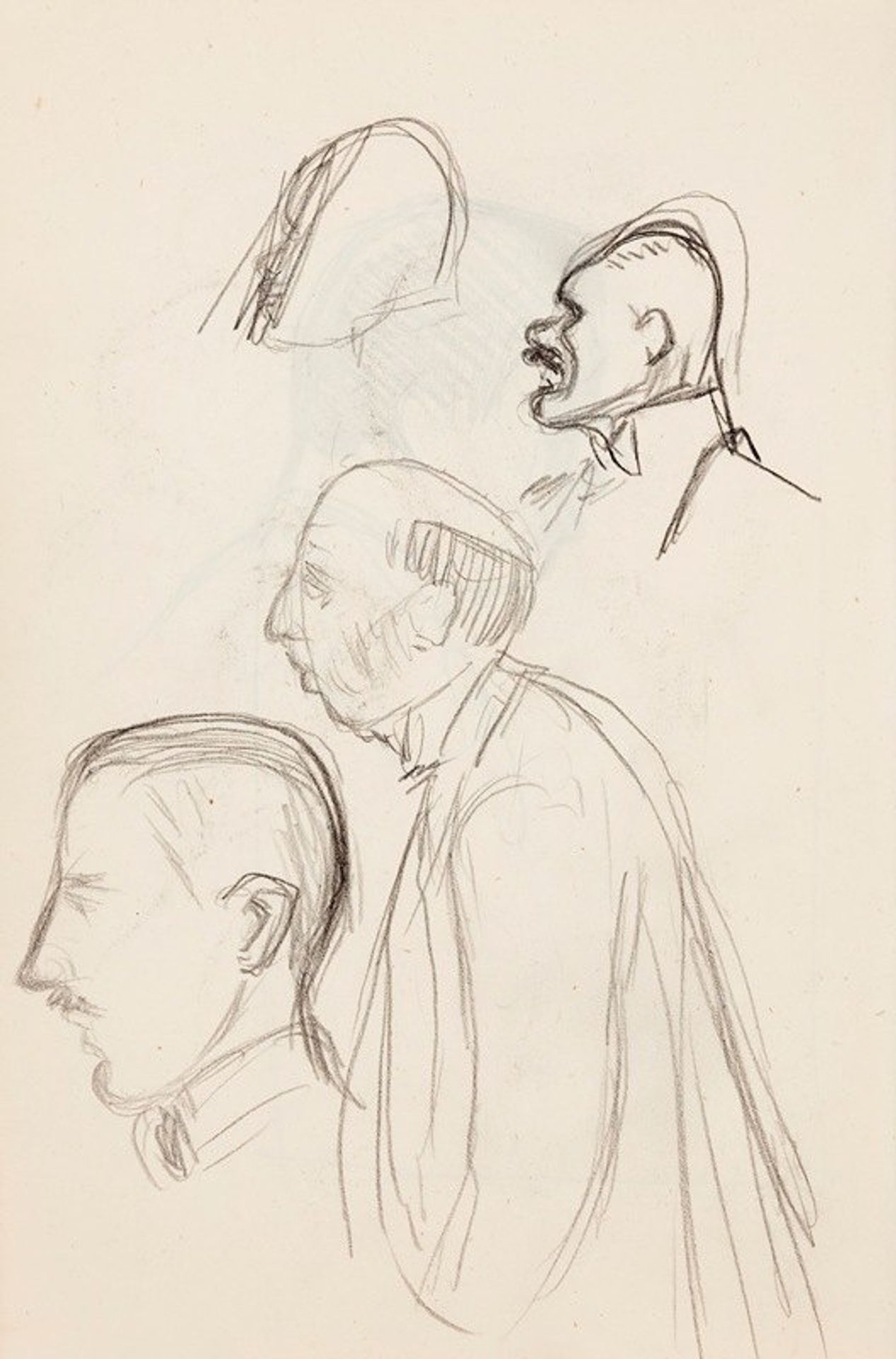 Portraits of Men, Sketch by Magnus Enckell