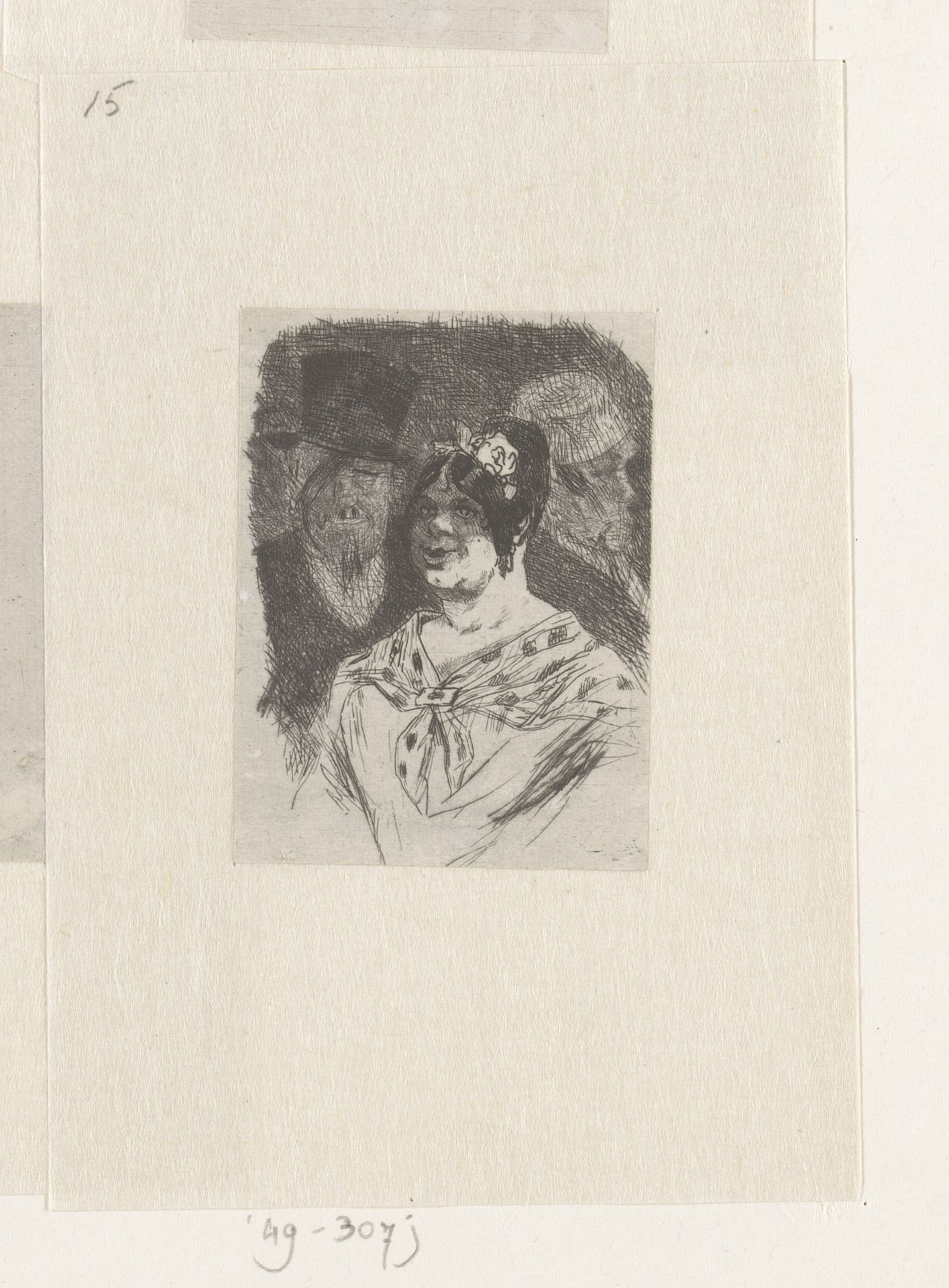 Portret van een onbekende vrouw en man by Felicien Rops