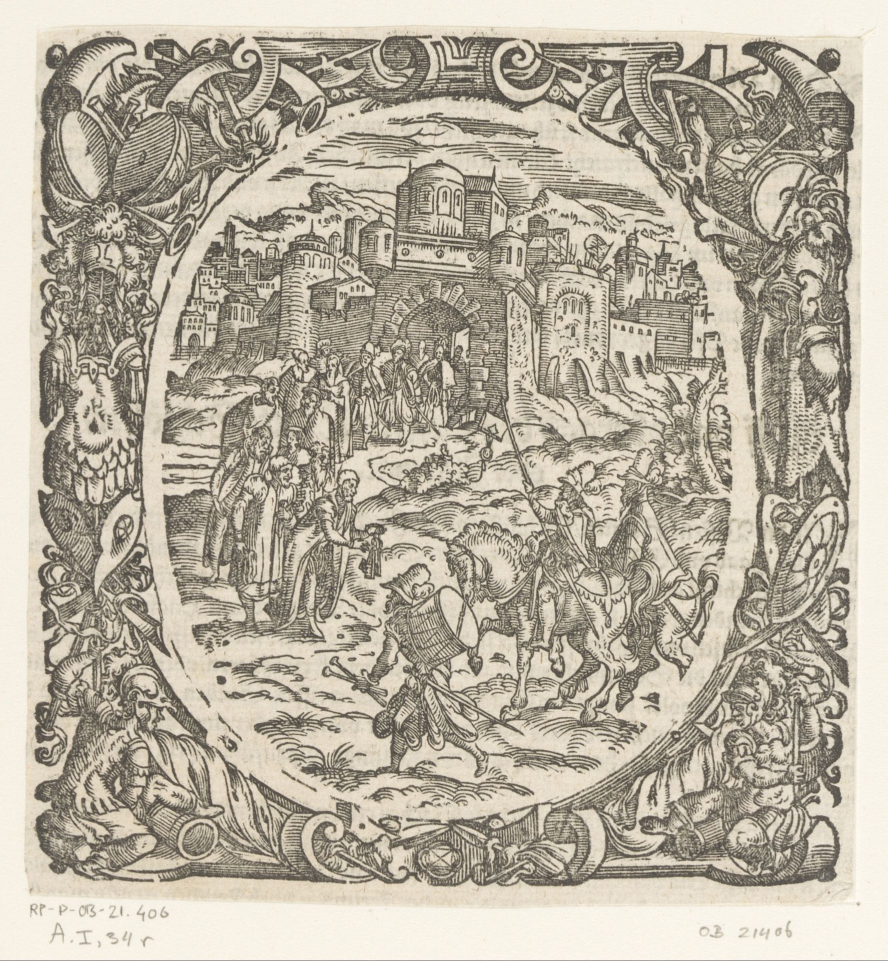 Overgave van een stad by Jost Amman
