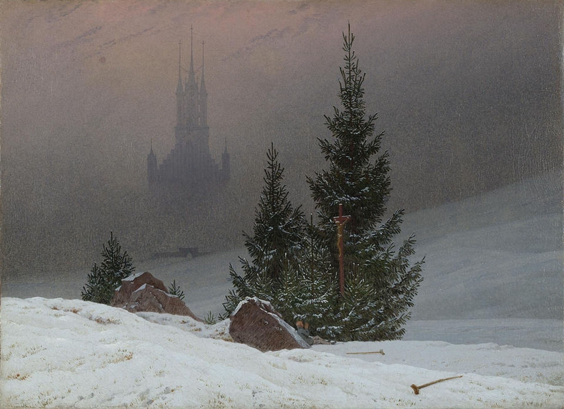 Winter landscape by Caspar David Friedrich