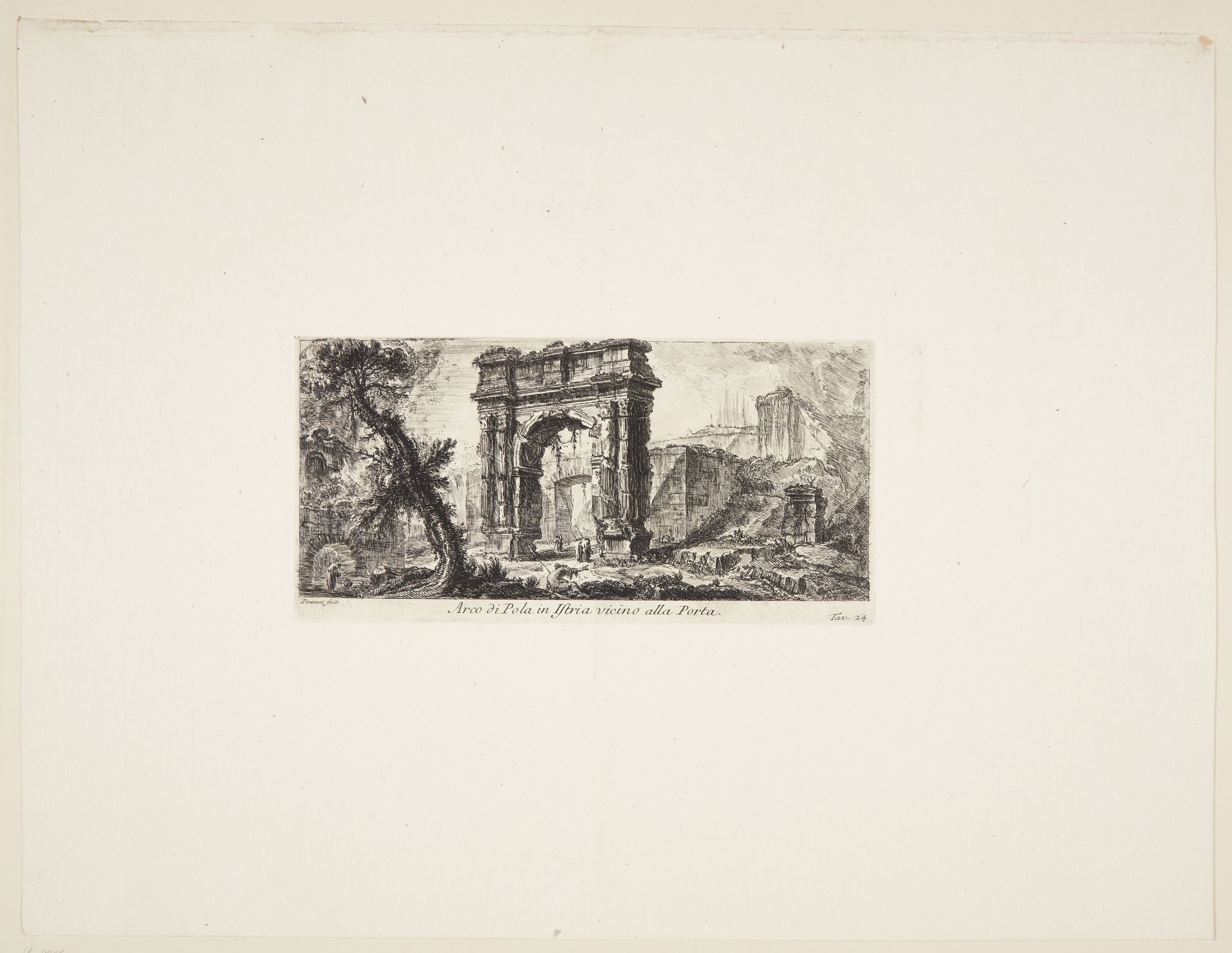Arch of Pola [Pula] in Istria near to the sea by Giovanni Battista Piranesi