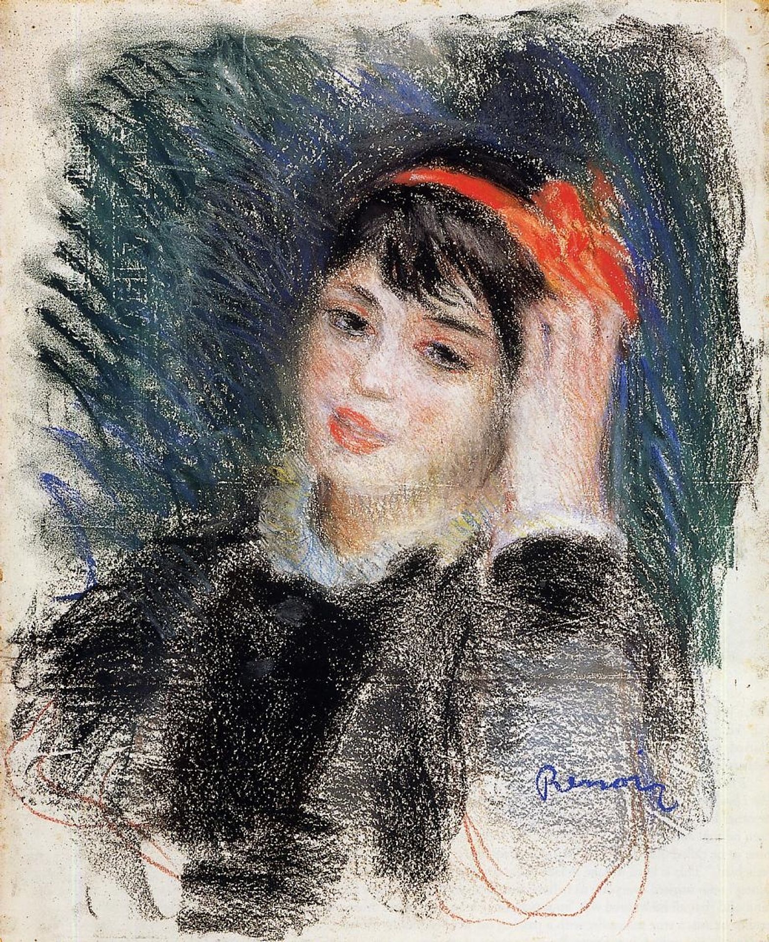 Head of a Young Woman by Pierre-Auguste Renoir