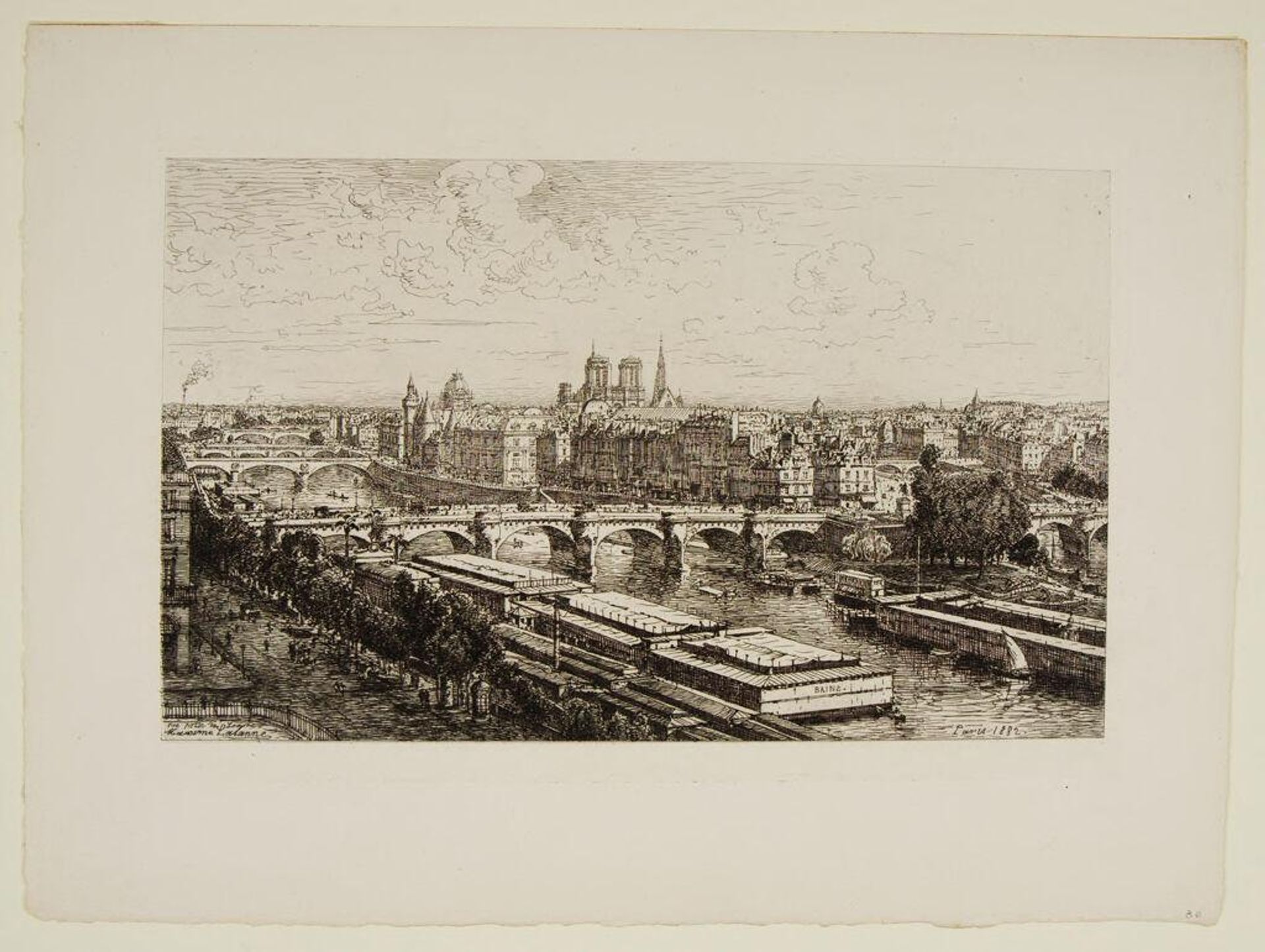 View of the Louvre by Maxime Lalanne