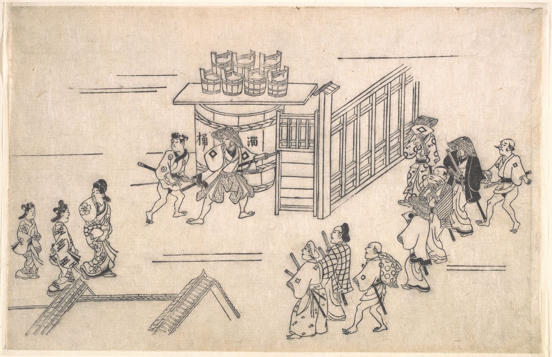 The Fourth Scene, from the series Scenes of the Pleasure Quarter at Yoshiwara in Edo by Hishikawa Moronobu 菱川師宣