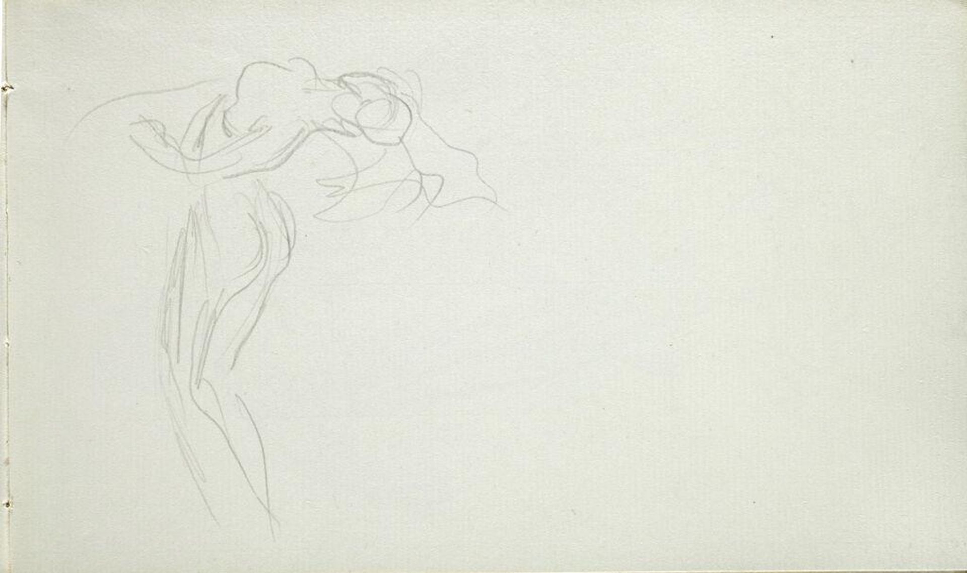 Blank page; verso: Sketch of a Dancing Woman by John Singer Sargent