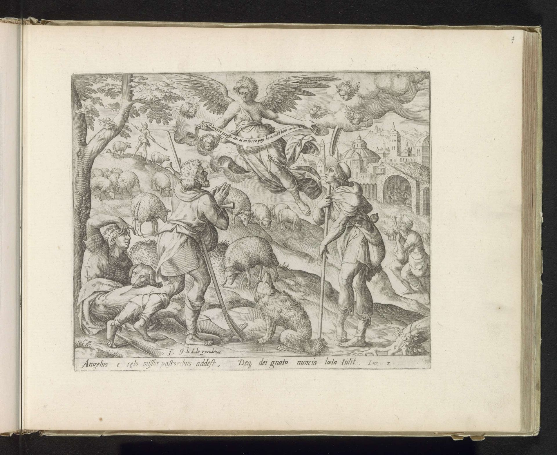 Verkondiging aan de herders by Johann Sadeler I