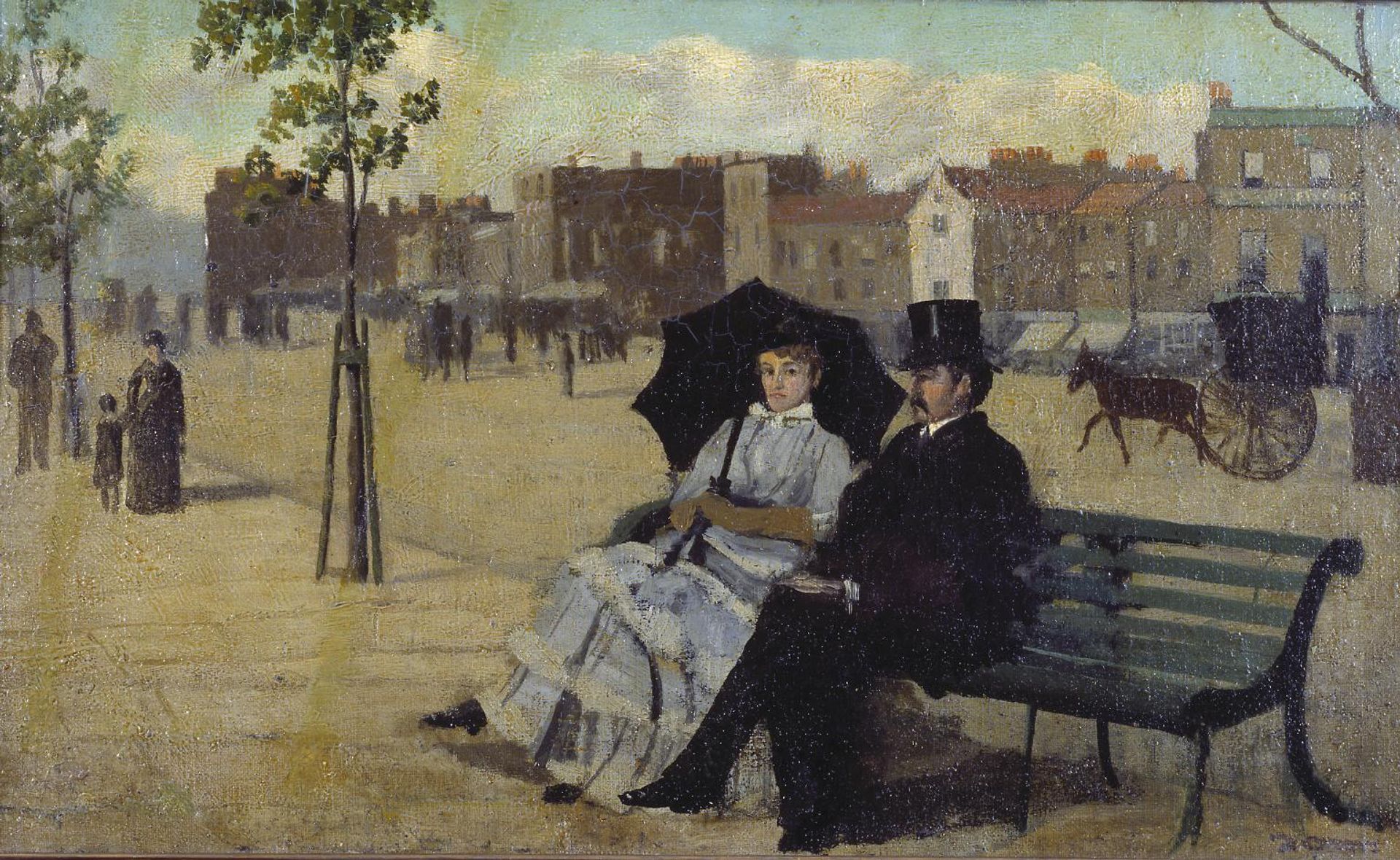 Walter Greaves and Alice Greaves on the Embankment by Walter Greaves