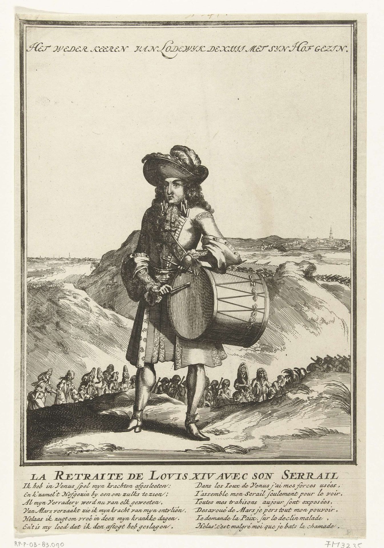 Aftocht van Lodewijk XIV met zijn harem, ca. 1701-1713 by Anonymous