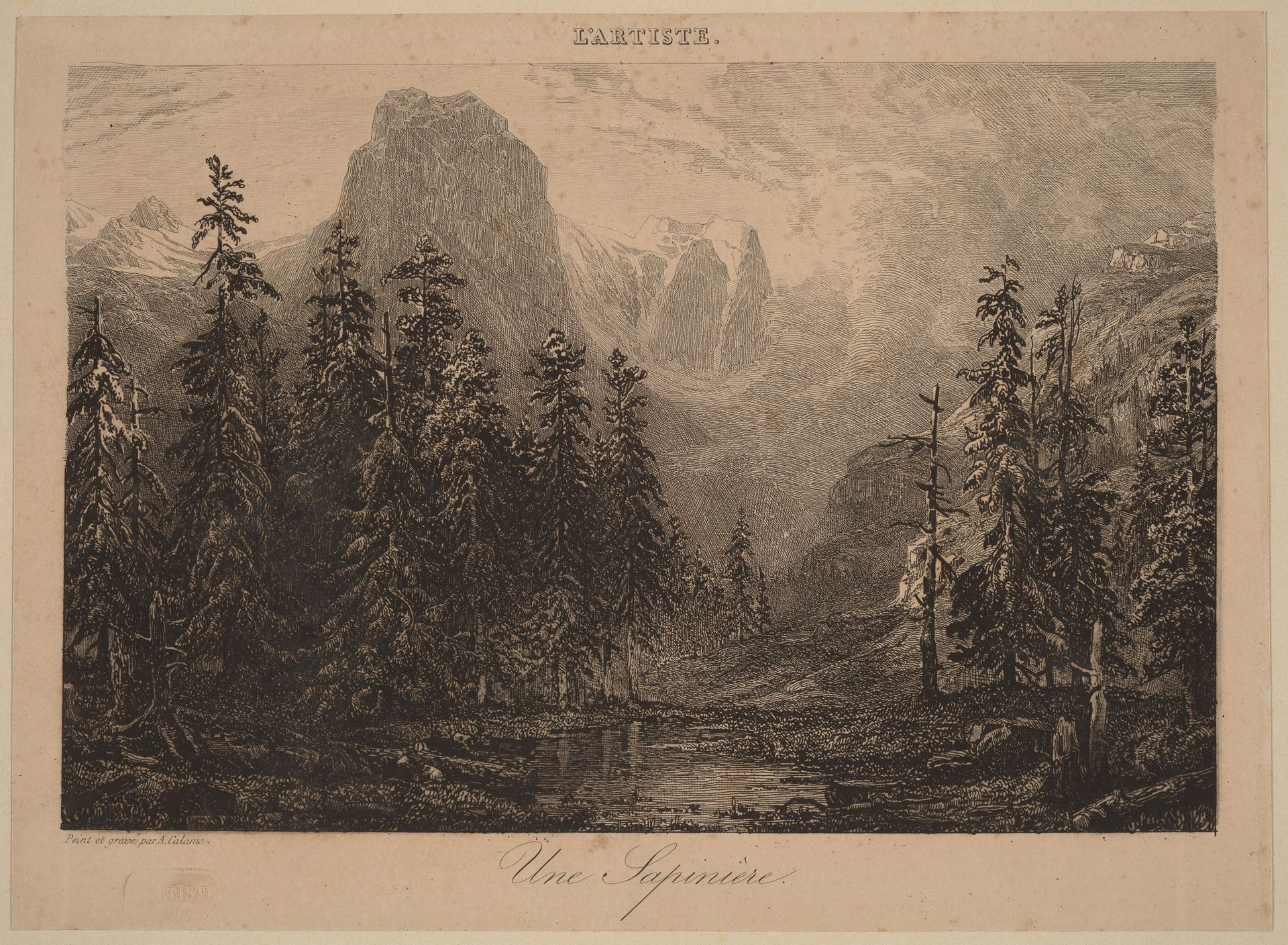 Une Sapinière by Alexandre Calame