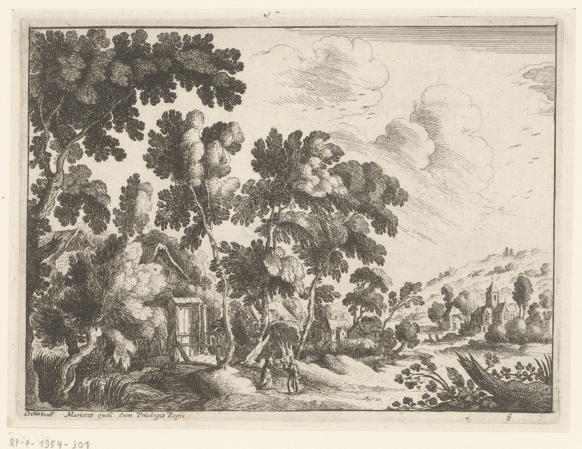 Landschap met gezin by Nicolas Cochin