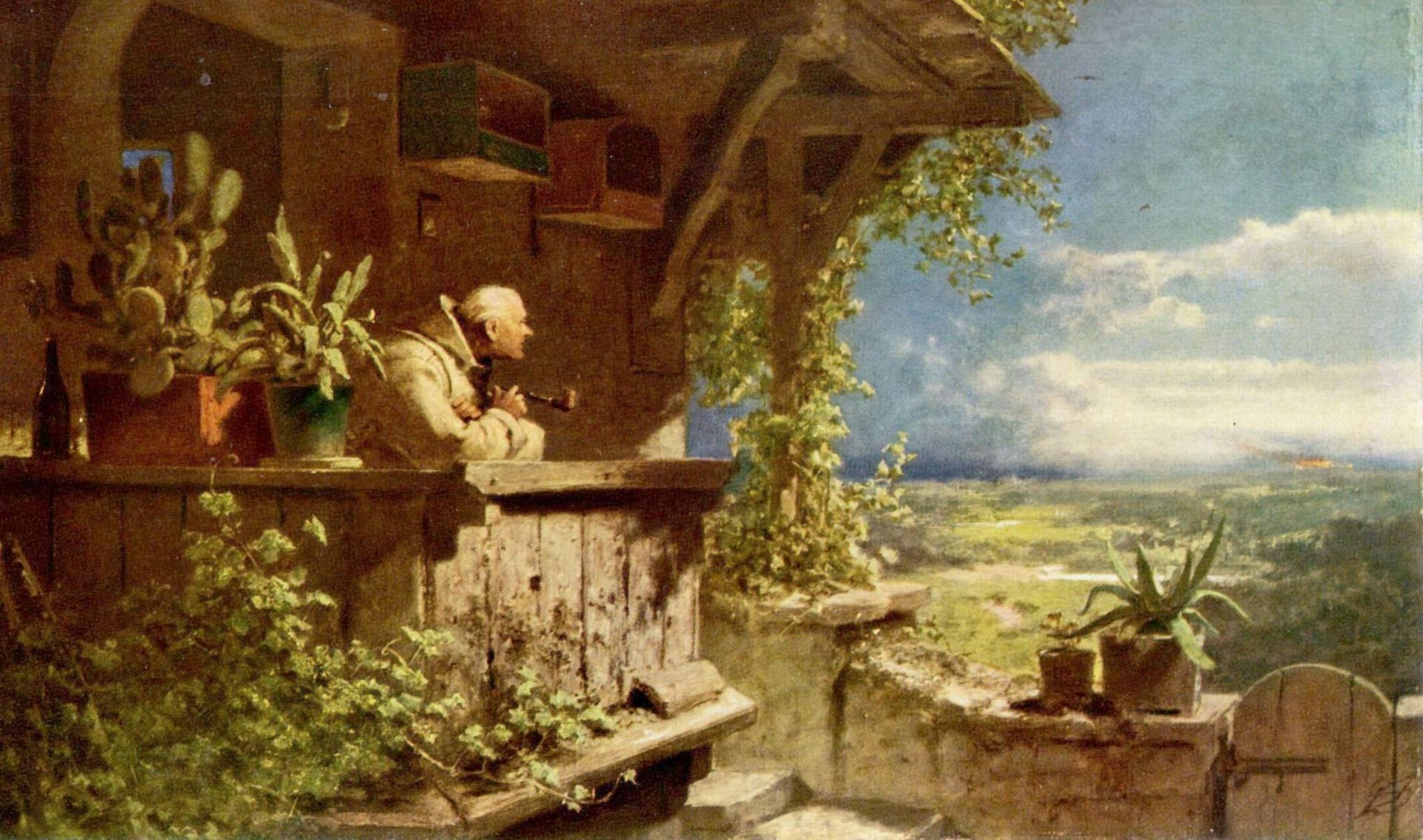 Suspicious smoke by Carl Spitzweg